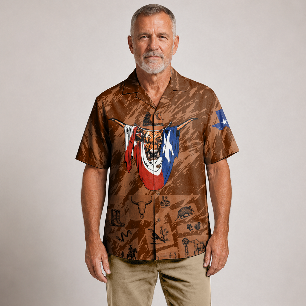 Texas Flag Hawaiian Shirt for Men