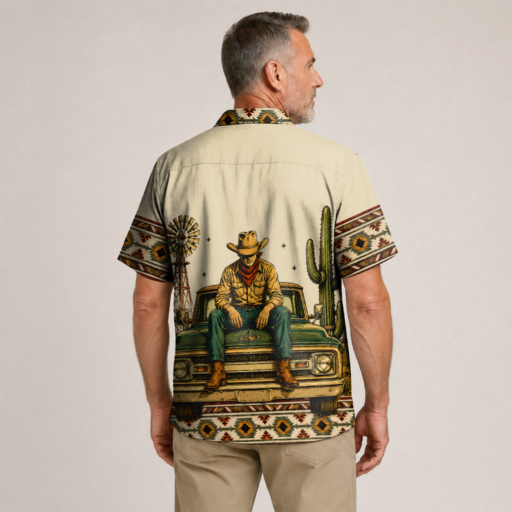 Texas x Classic Car Hawaiian Shirt for Men