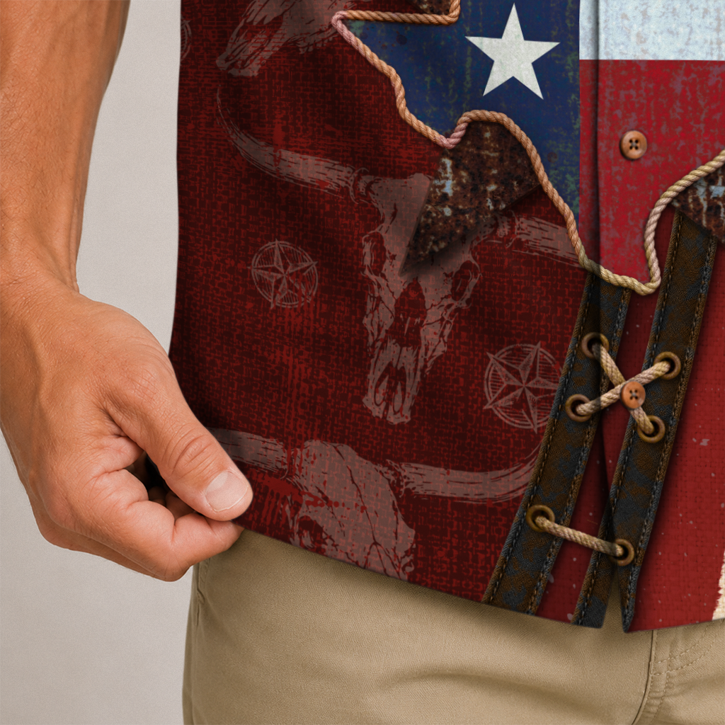 Texas Flag Hawaiian Shirt for Men