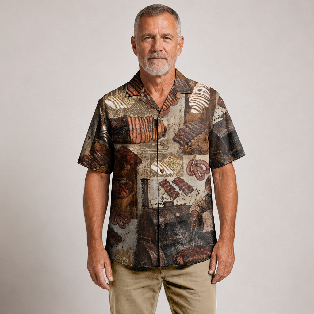 Texas x BBQ Hawaiian Shirt for Men
