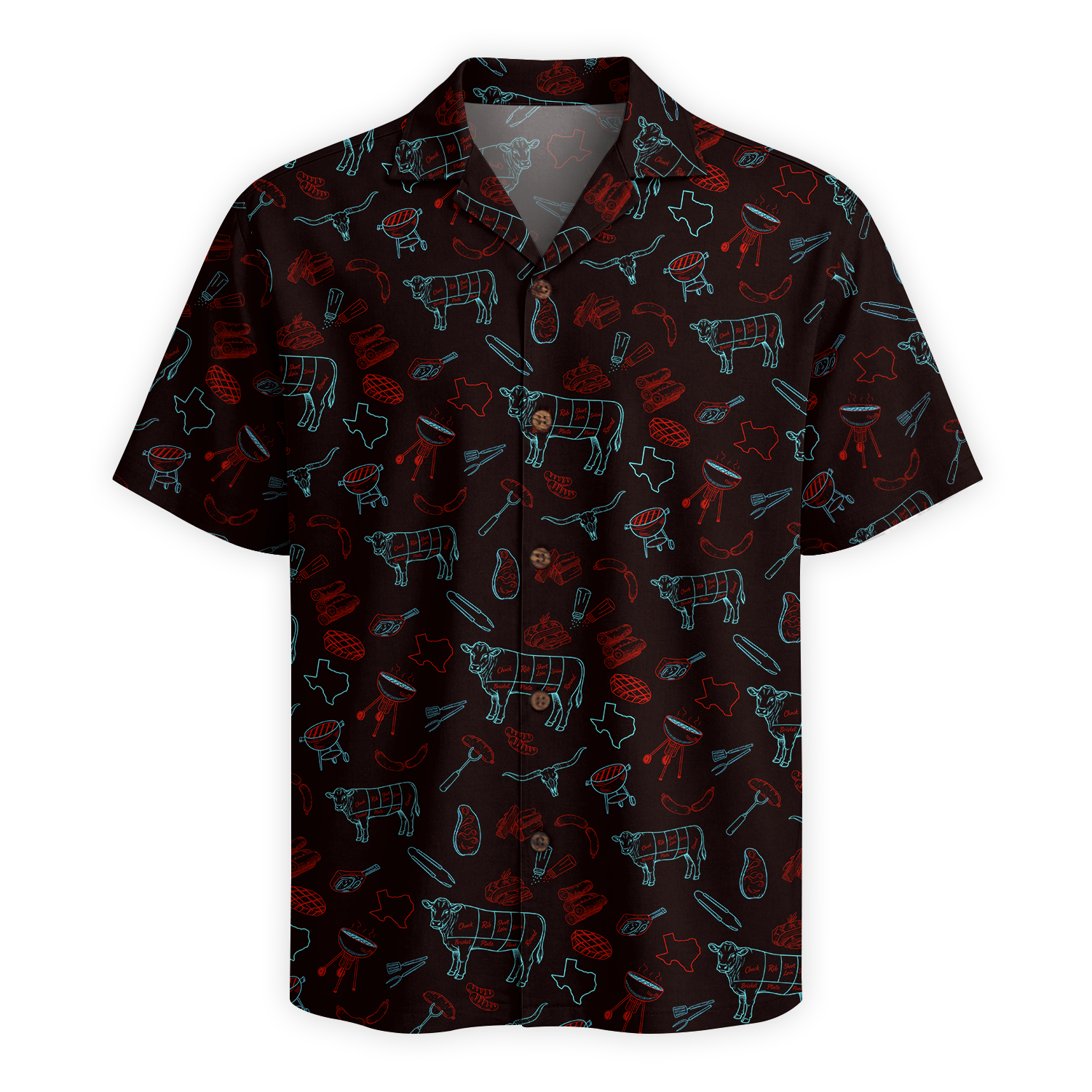 Texas x BBQ Hawaiian Shirt for Men