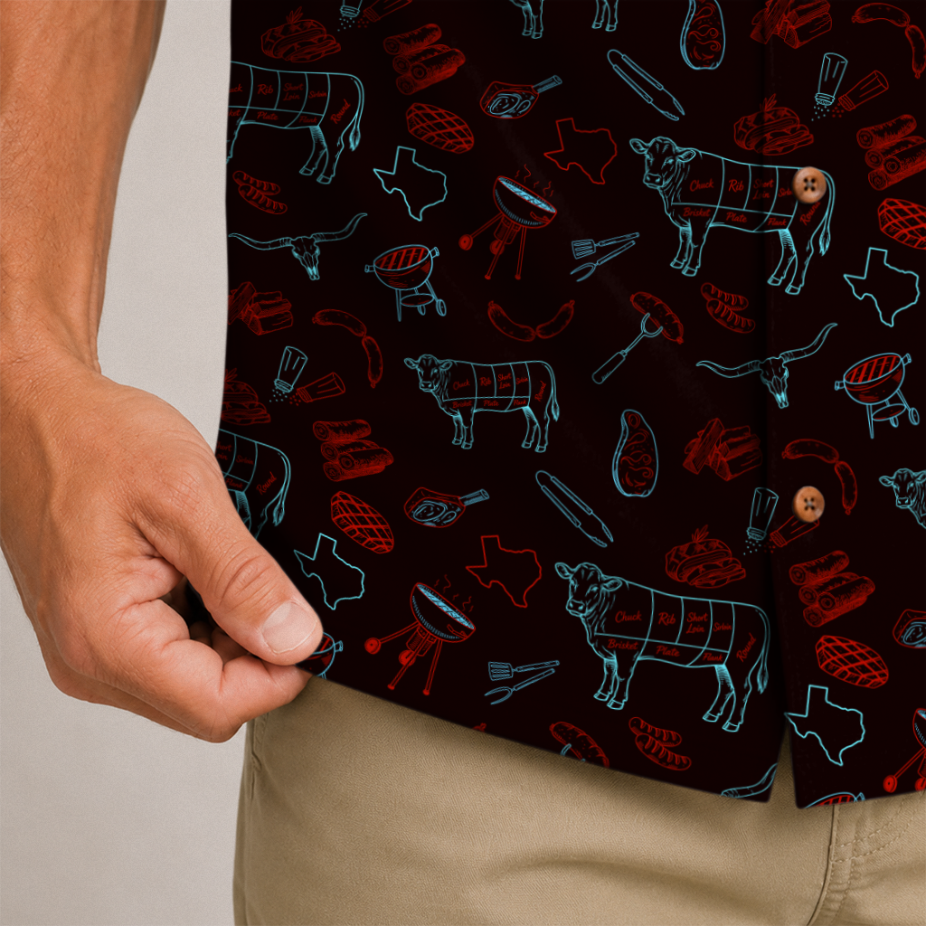 Texas x BBQ Hawaiian Shirt for Men