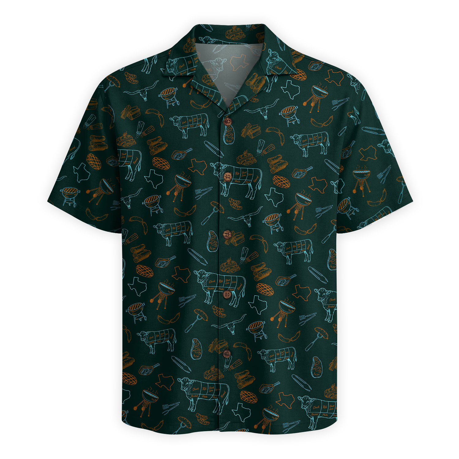 Texas x BBQ Hawaiian Shirt for Men