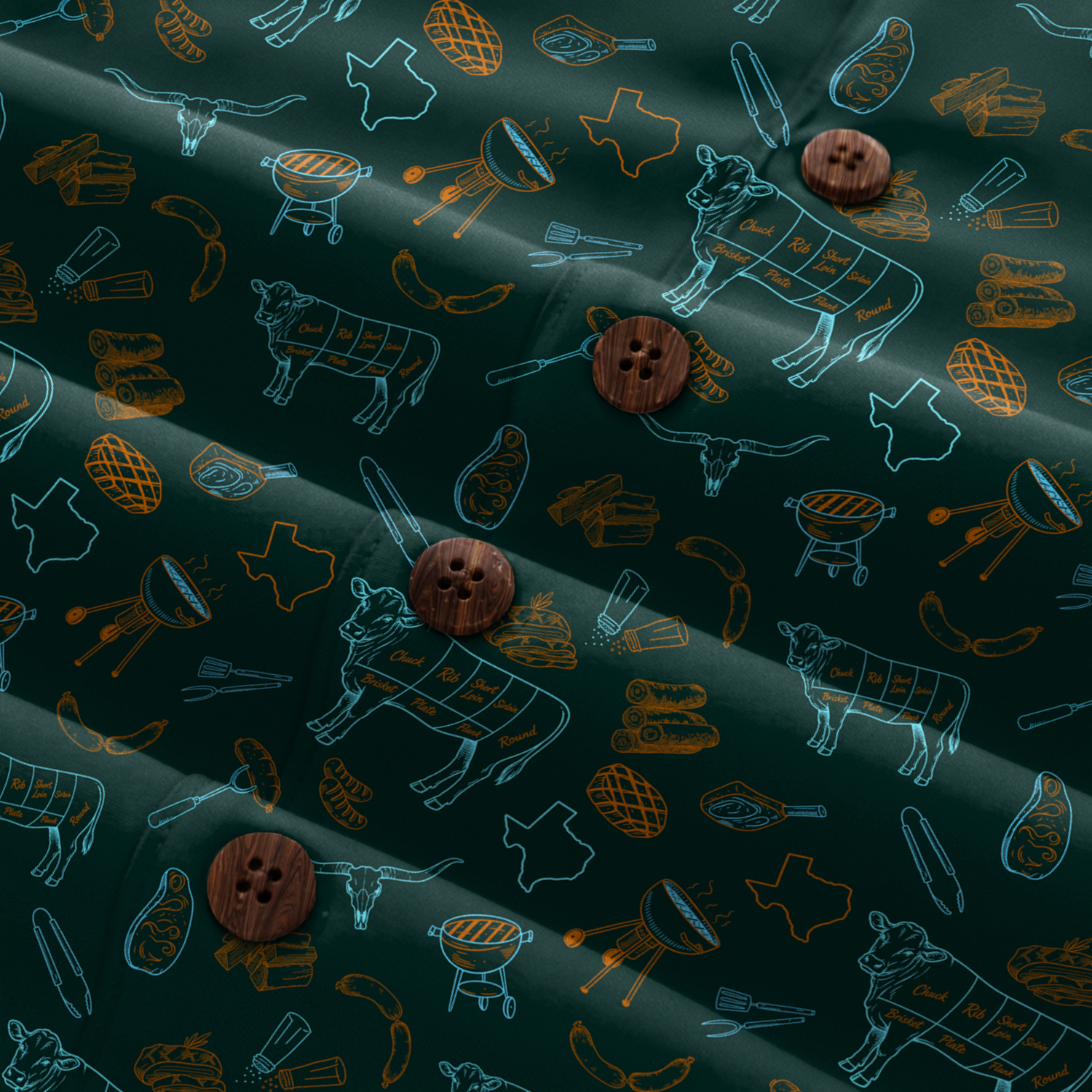 Texas x BBQ Hawaiian Shirt for Men