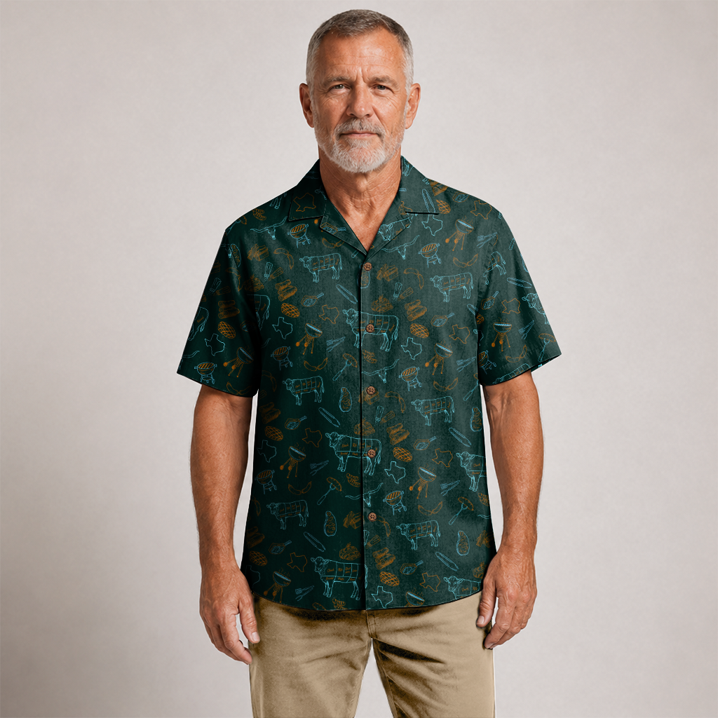 Texas x BBQ Hawaiian Shirt for Men