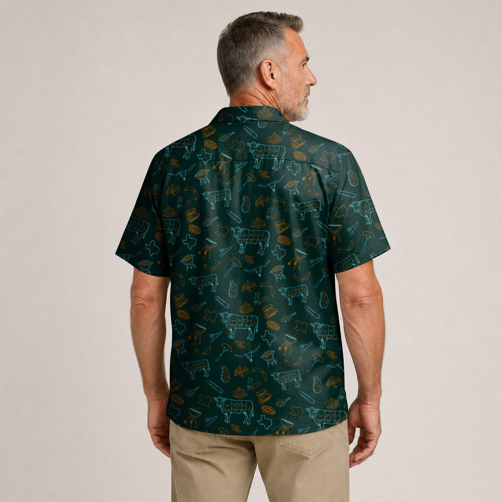 Texas x BBQ Hawaiian Shirt for Men
