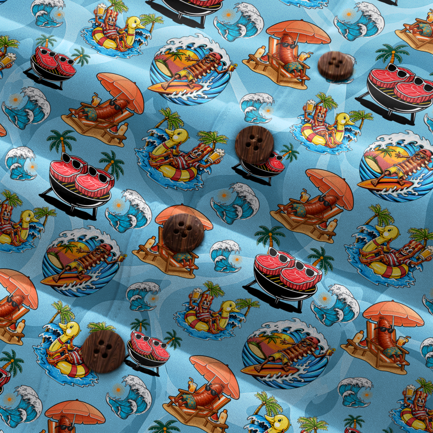 BBQ Hawaiian Shirt for Men