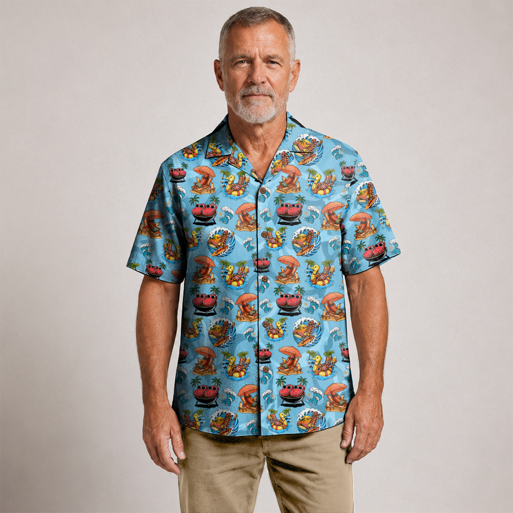 BBQ Hawaiian Shirt for Men