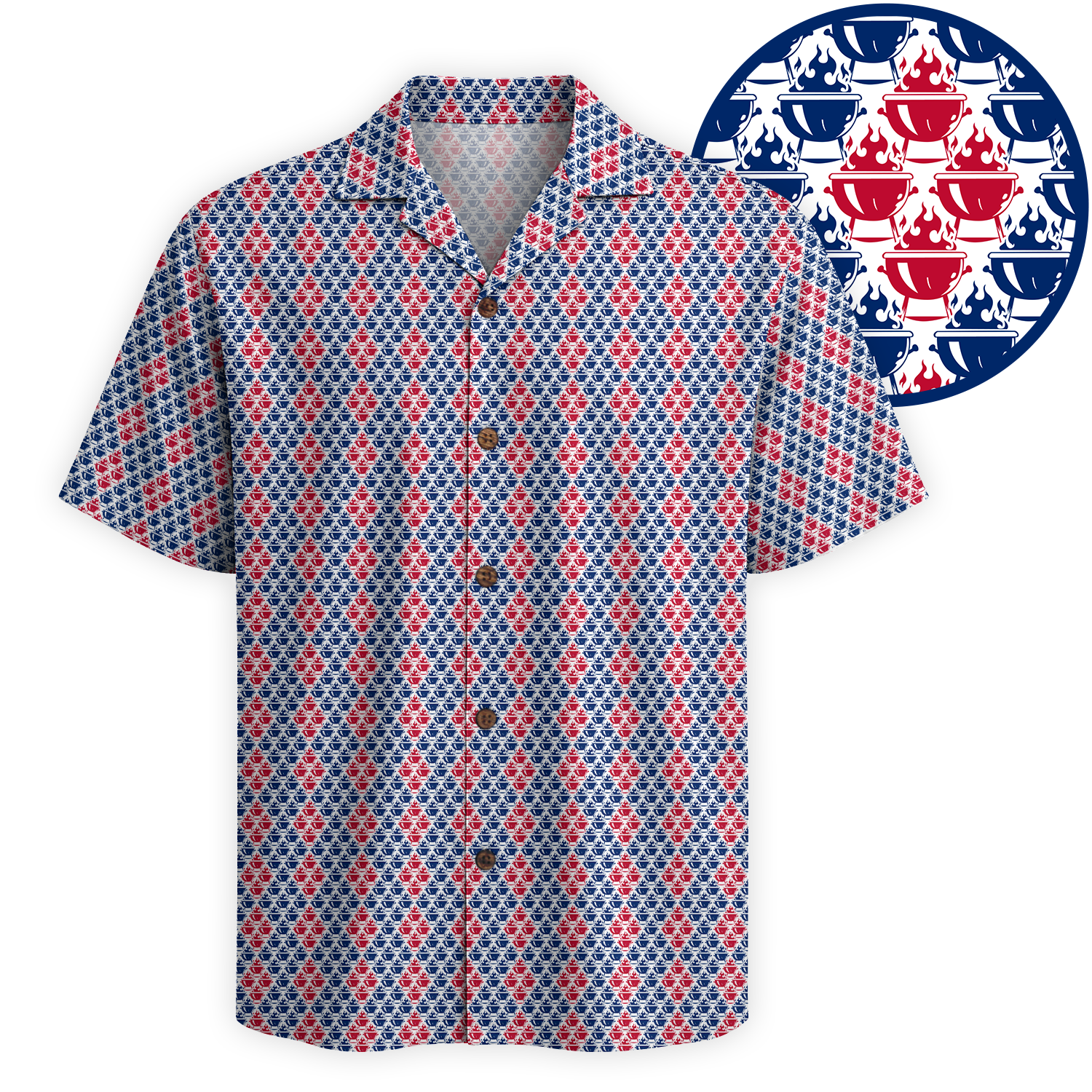 BBQ Hawaiian Shirt for Men