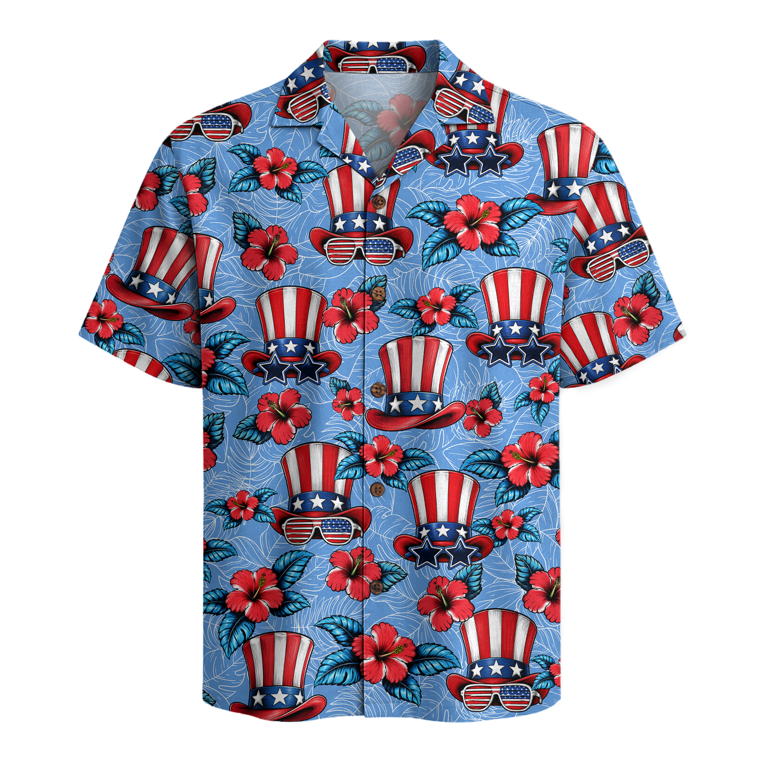 American Heritage Uncle Sam Hat Hawaiian Shirt for Men