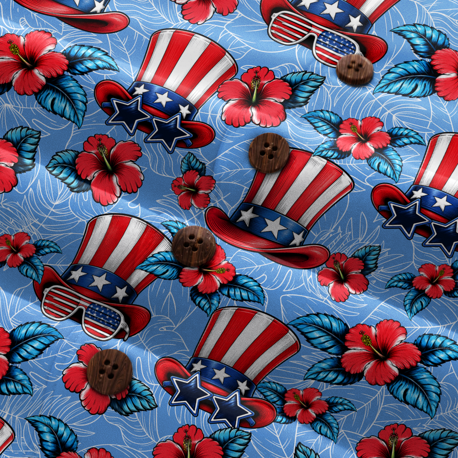 American Heritage Uncle Sam Hat Hawaiian Shirt for Men