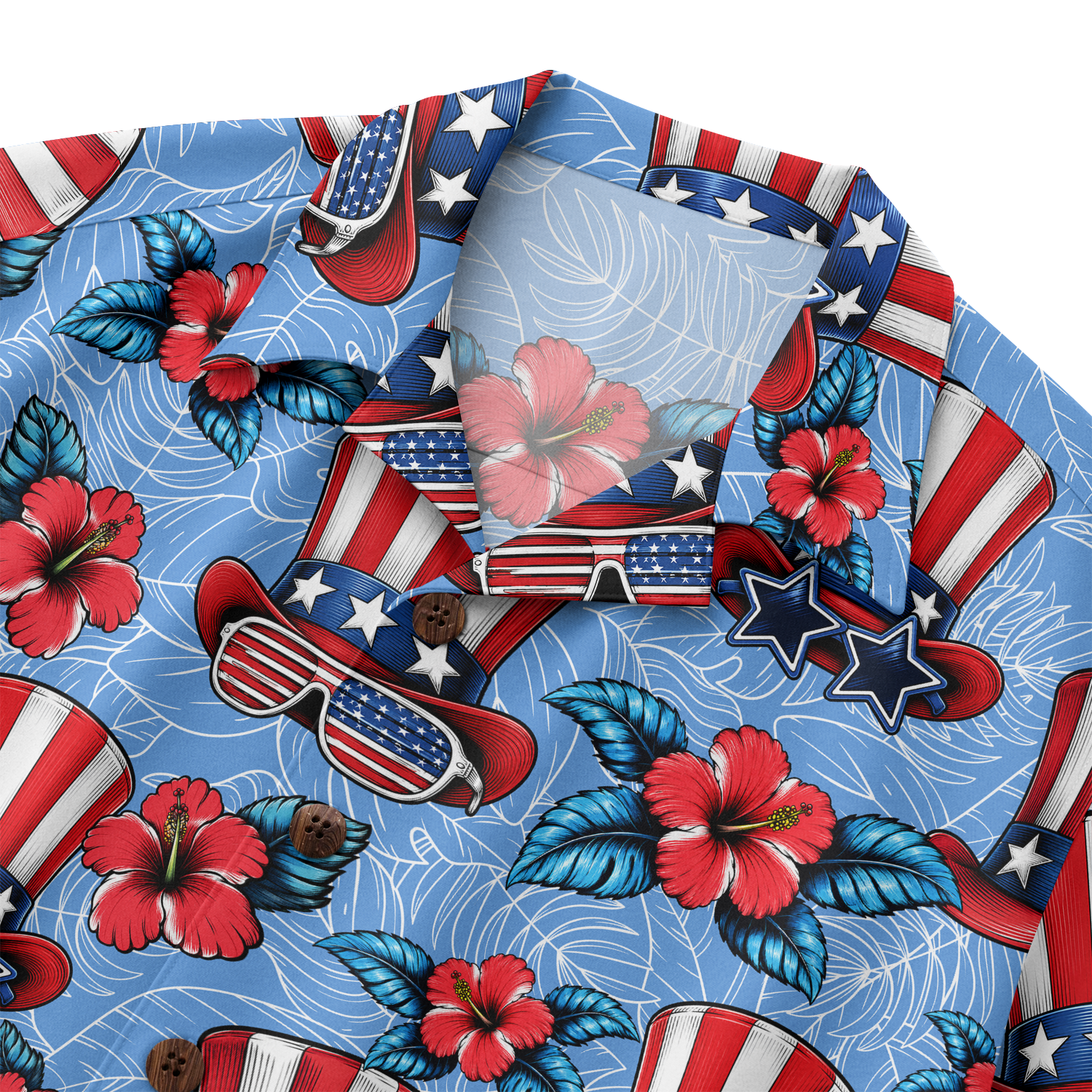 American Heritage Uncle Sam Hat Hawaiian Shirt for Men