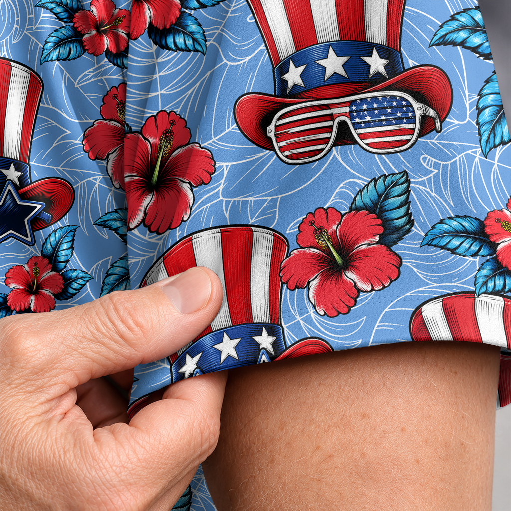 American Heritage Uncle Sam Hat Hawaiian Shirt for Men