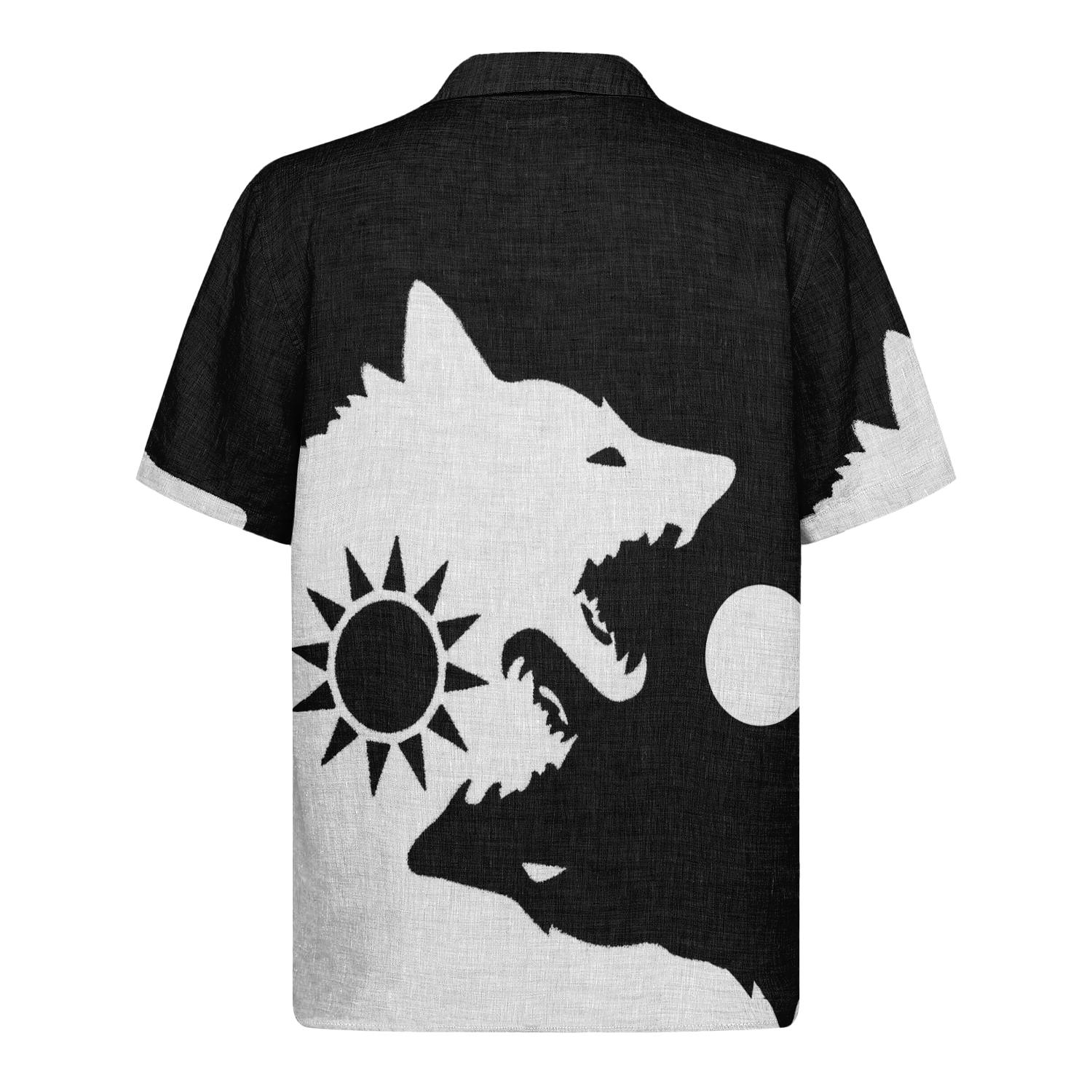 Wolves Yin Yang Linen Short Sleeve Shirt