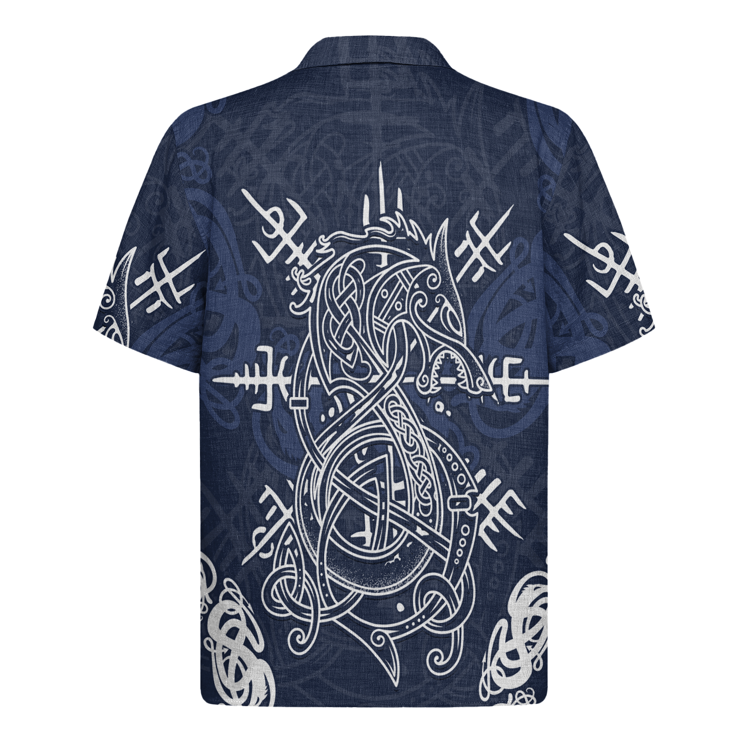 Nordic Dragon Knot Linen Short Sleeve Shirt