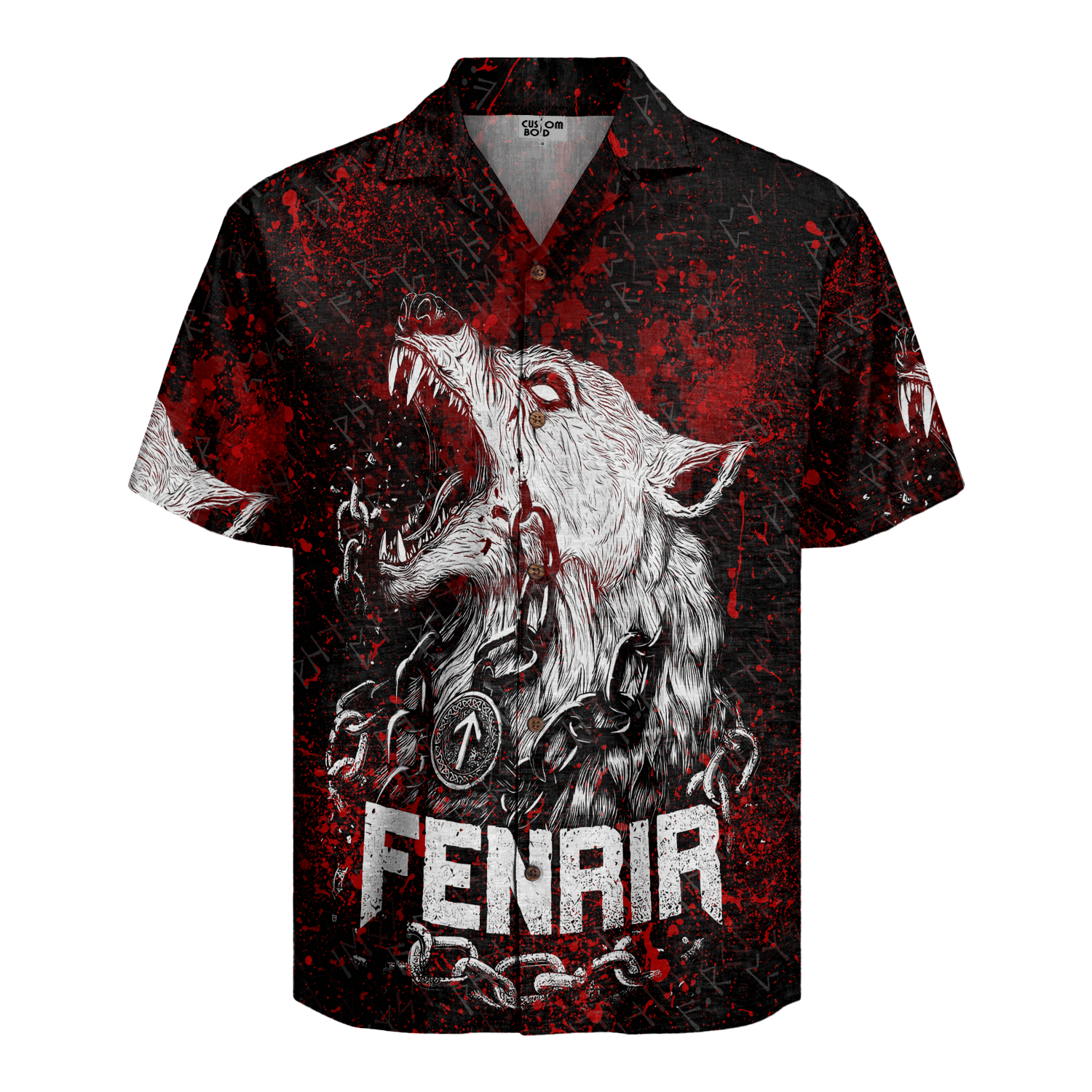 Rage Of Fenrir Linen Short Sleeve Shirt