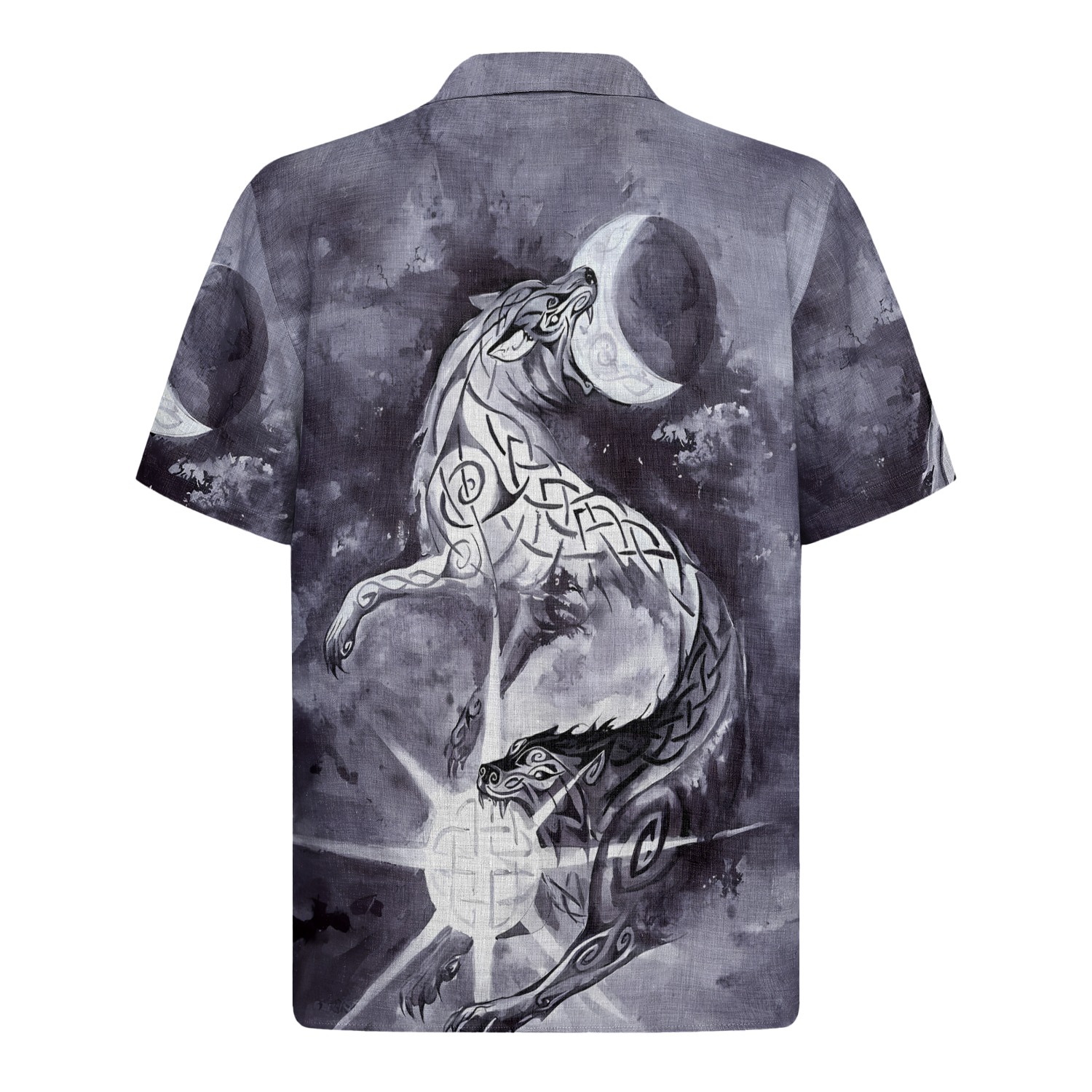 Eclipse Of The Norse Wolf Linen Short Sleeve Shirt