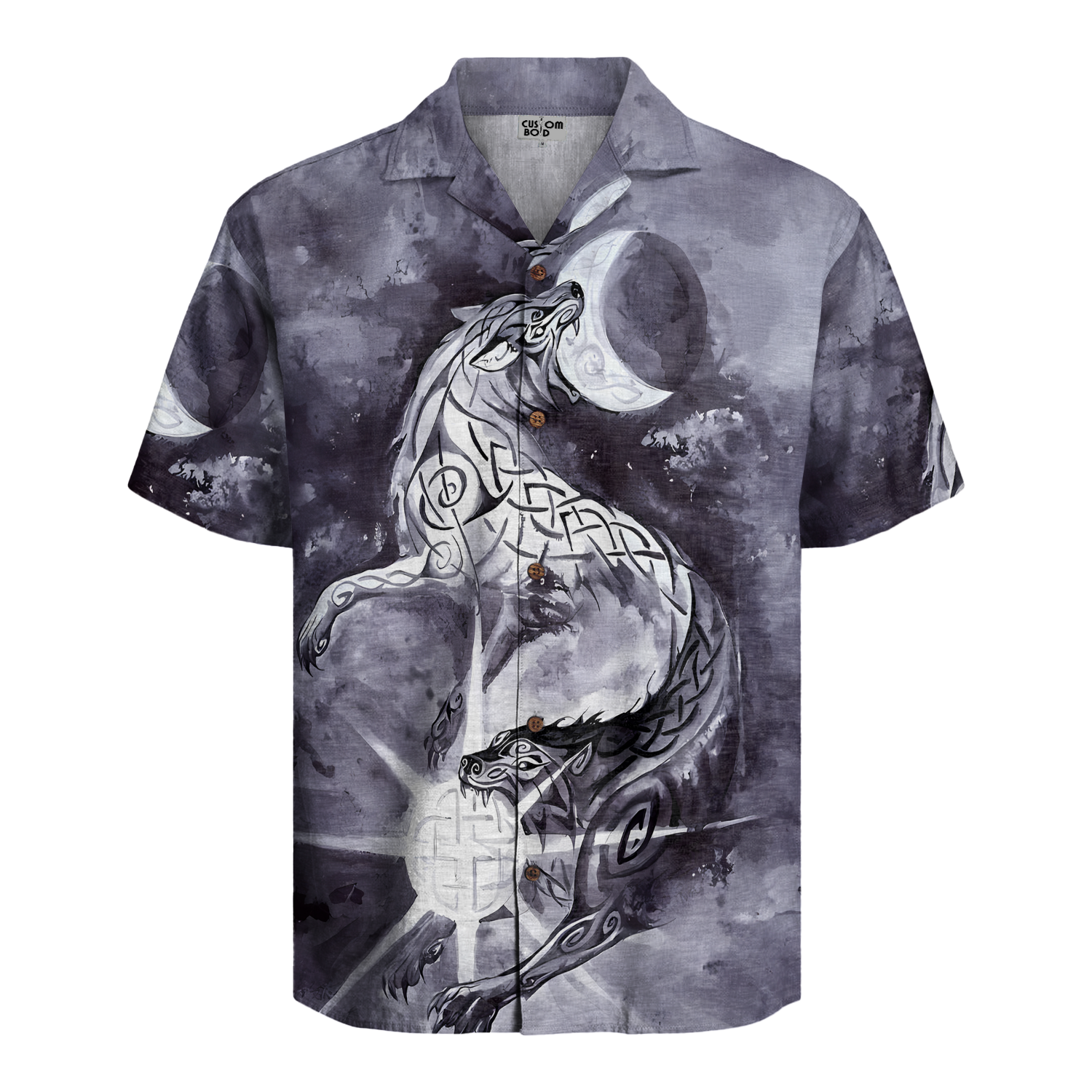 Eclipse Of The Norse Wolf Linen Short Sleeve Shirt