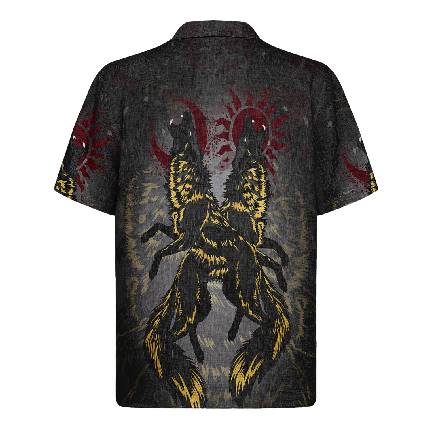 Twilight Wolves Linen Short Sleeve Shirt