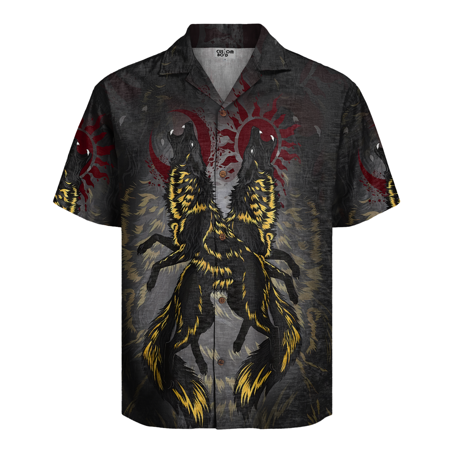 Twilight Wolves Linen Short Sleeve Shirt