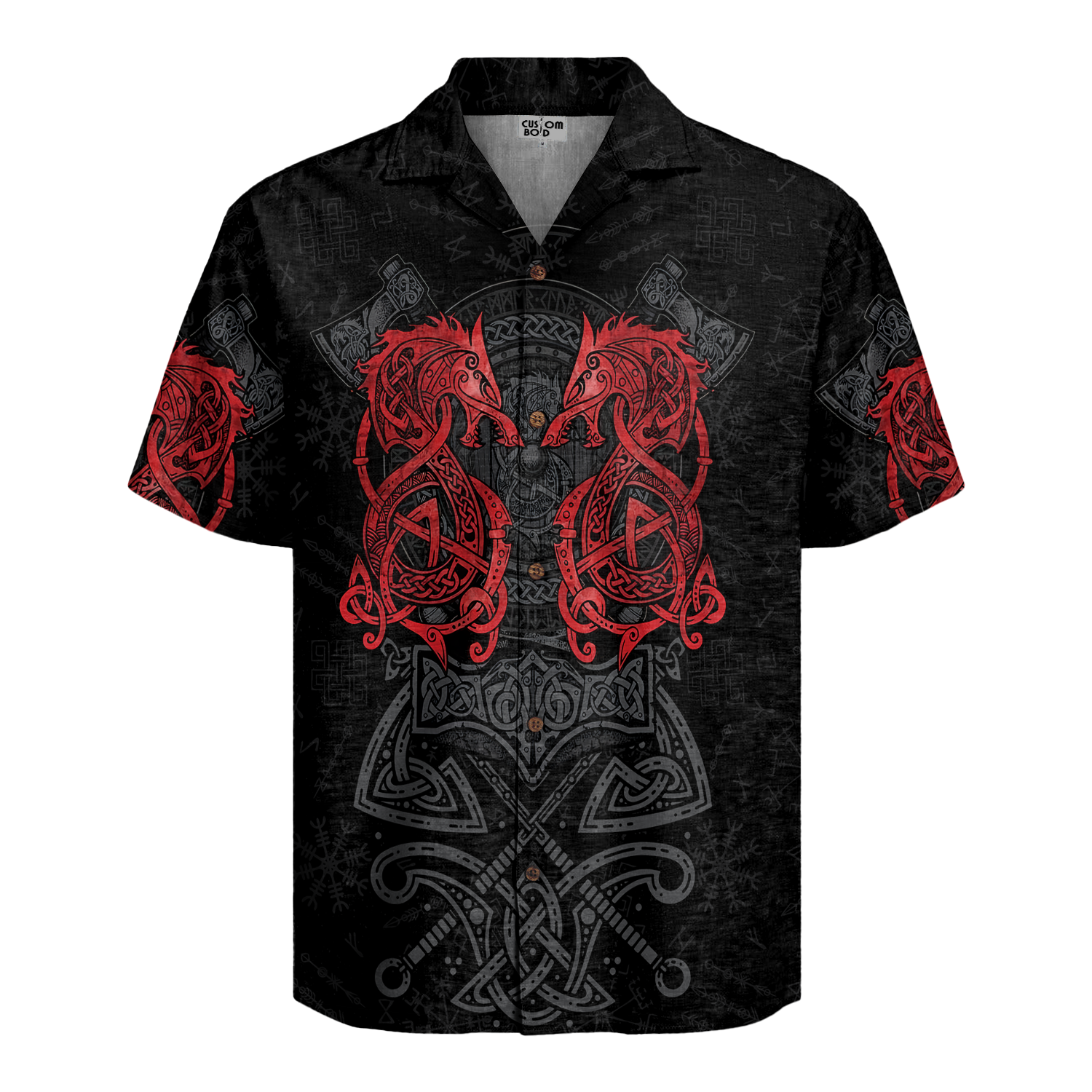 Twin Dragon Linen Short Sleeve Shirt