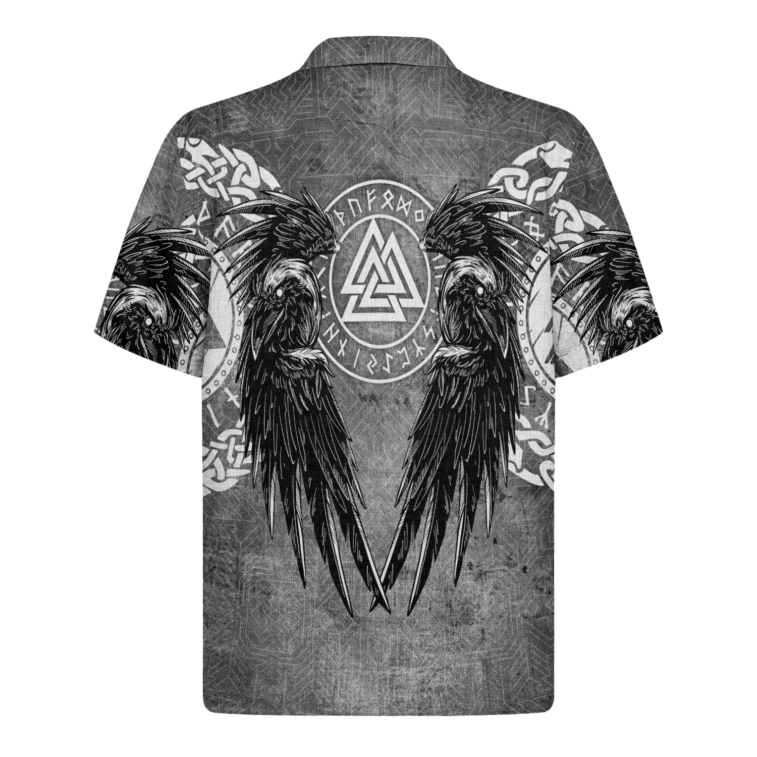 A Powerful Valknut Symbol Linen Short Sleeve Shirt