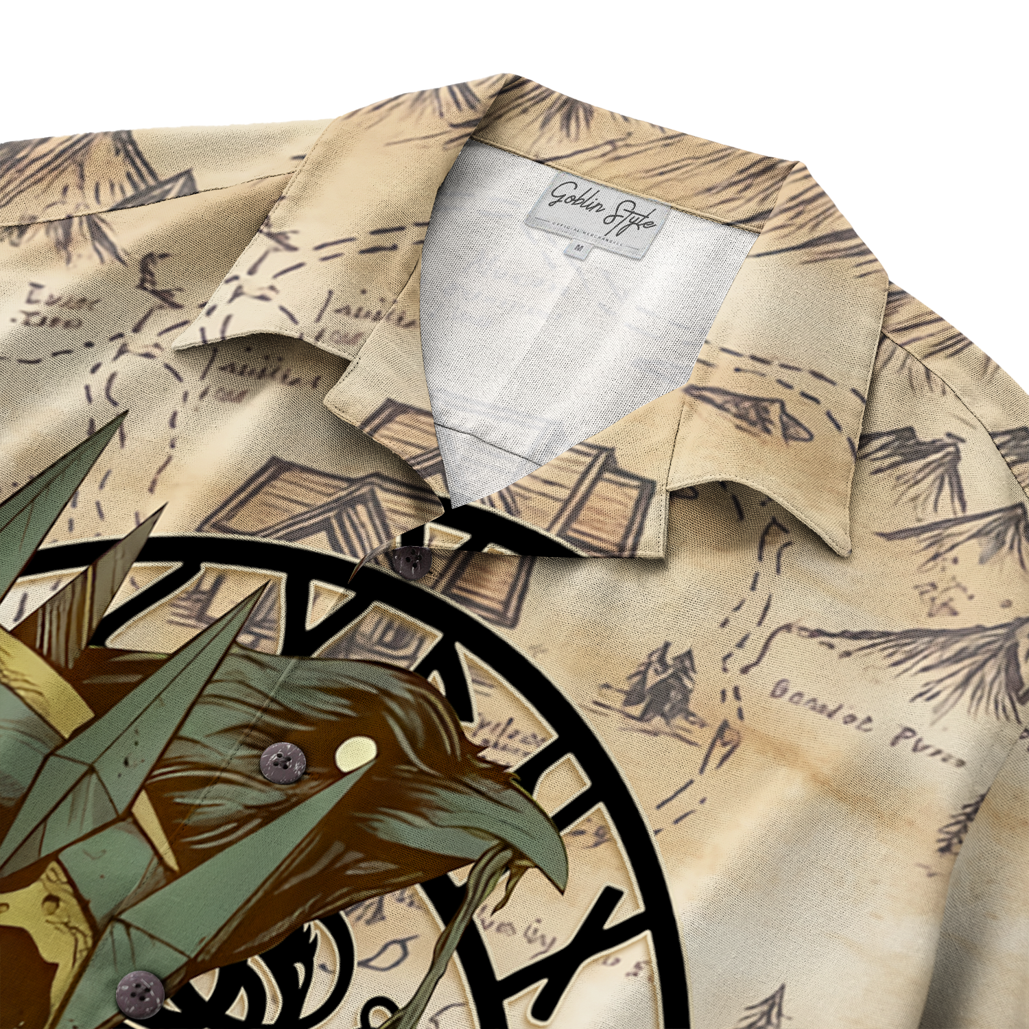 Skull of the Norse Raven Linen Short Sleeve Shirt