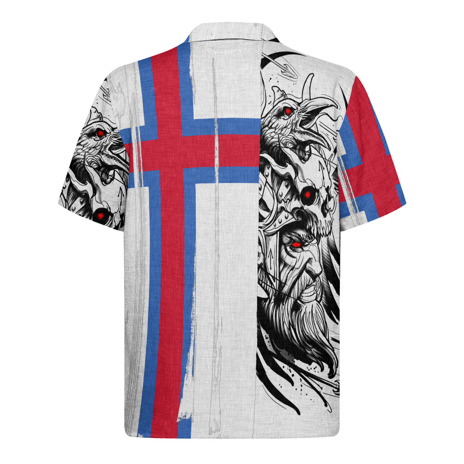 Odin's Faroese Patriotic Linen Short Sleeve Shirt