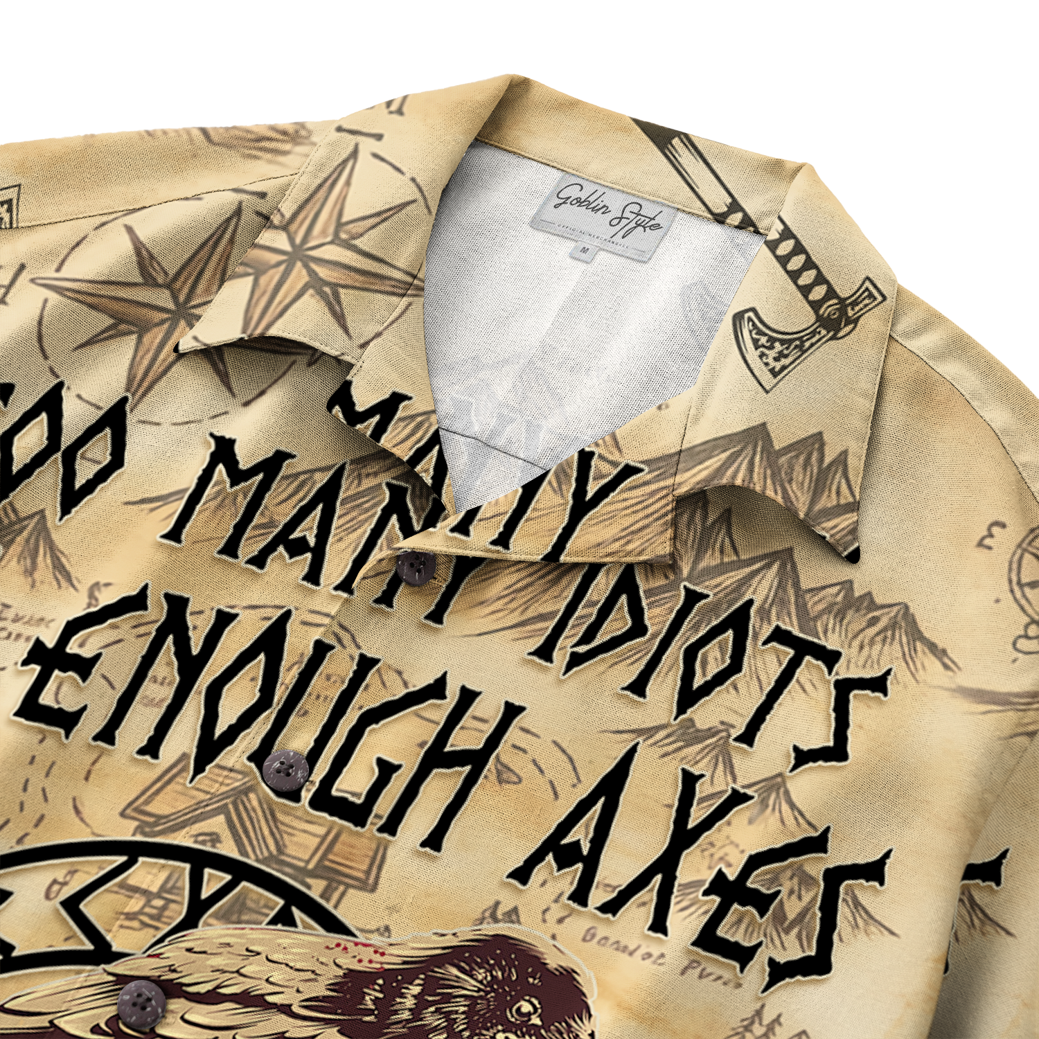 Too Many Idiots Not Enough Axes Linen Short Sleeve Shirt