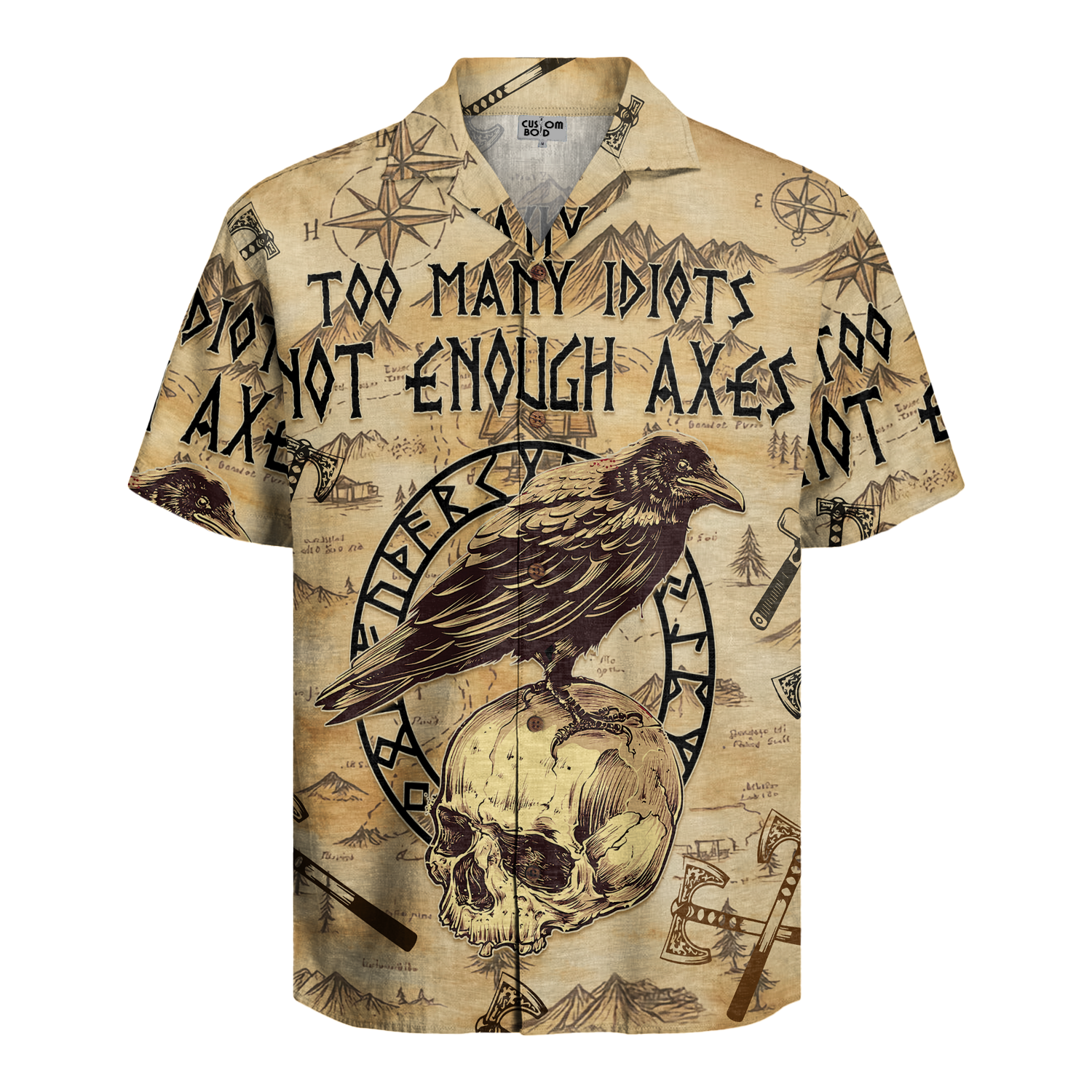 Too Many Idiots Not Enough Axes Linen Short Sleeve Shirt