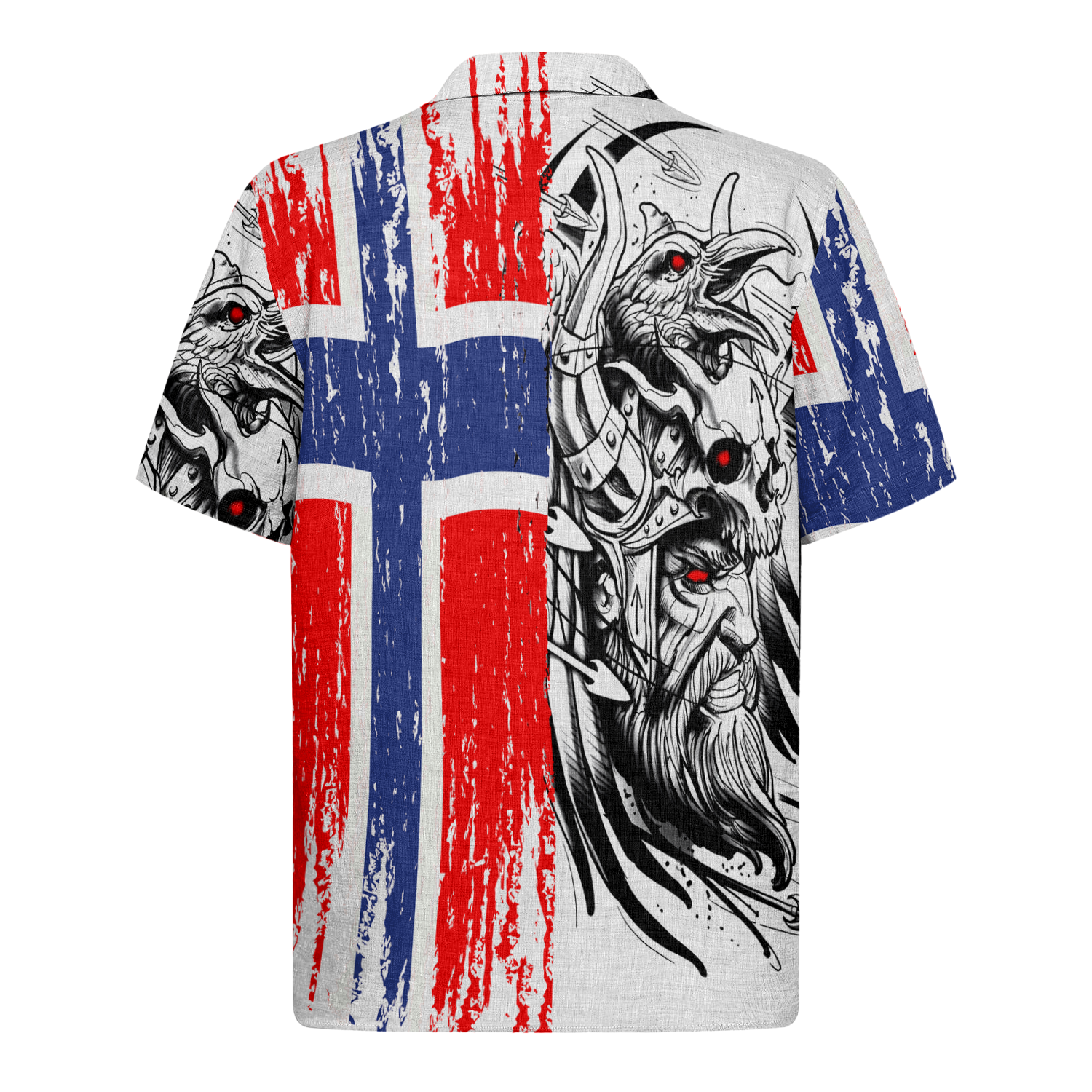 Odin's Norway Patriotic Linen Short Sleeve Shirt