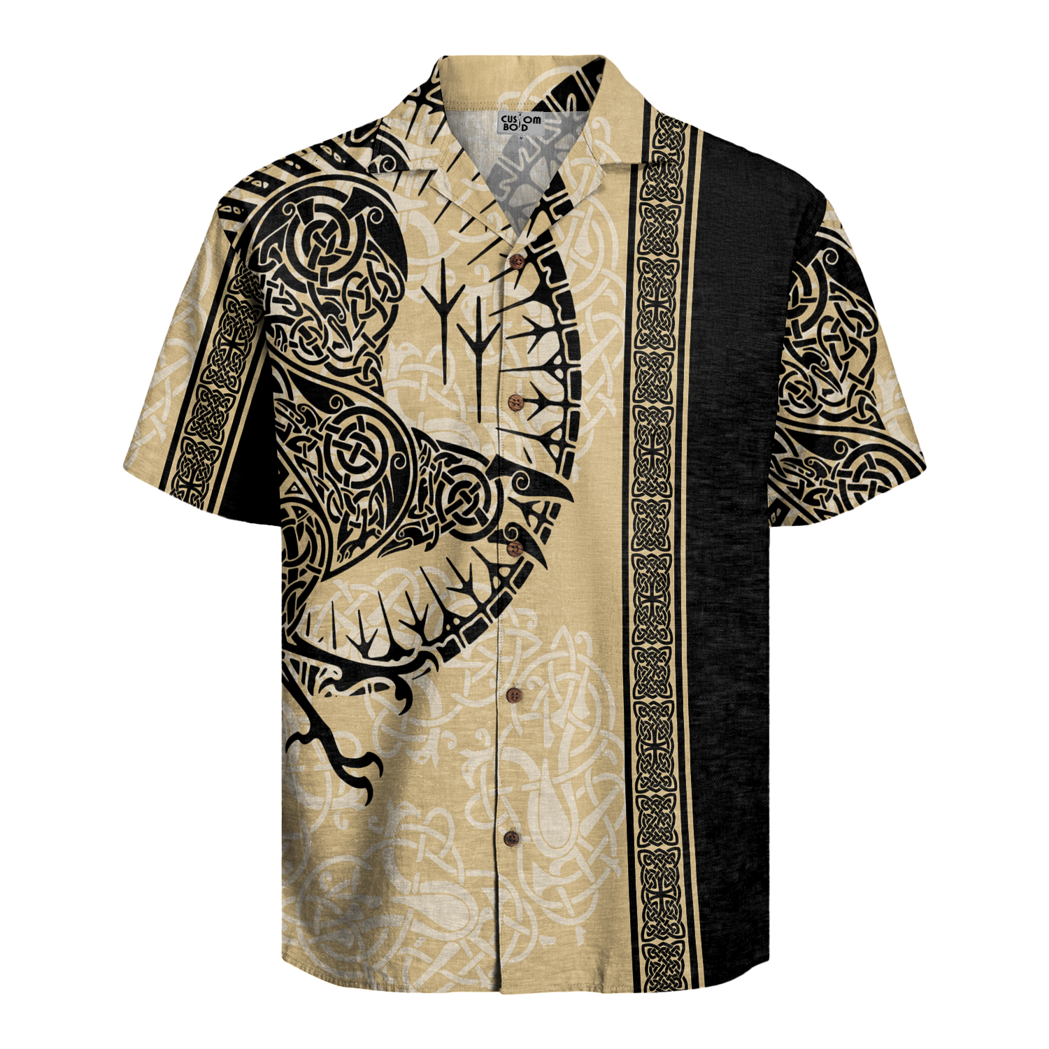 Huginn and Muninn Celtic Linen Short Sleeve Shirt