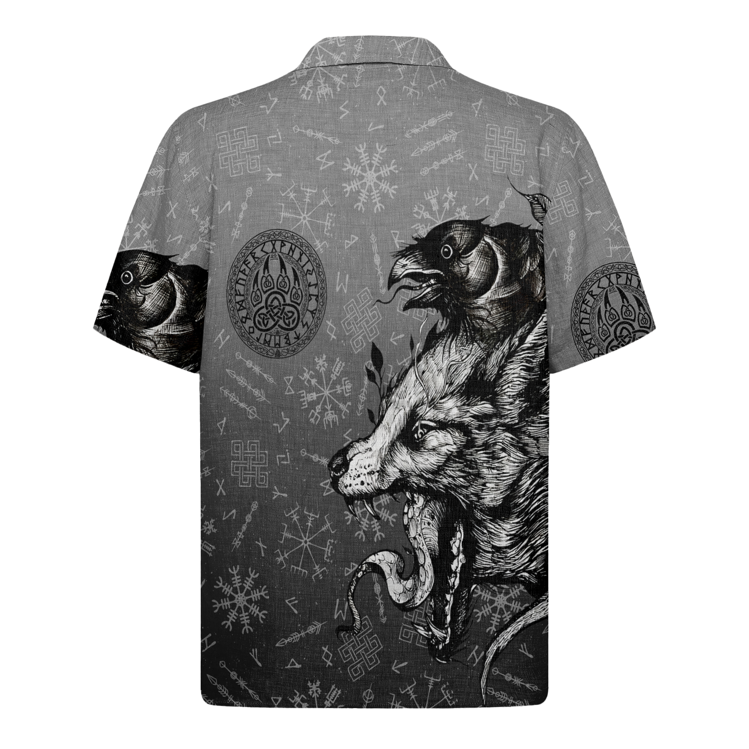 Norse Beast Fury Linen Short Sleeve Shirt