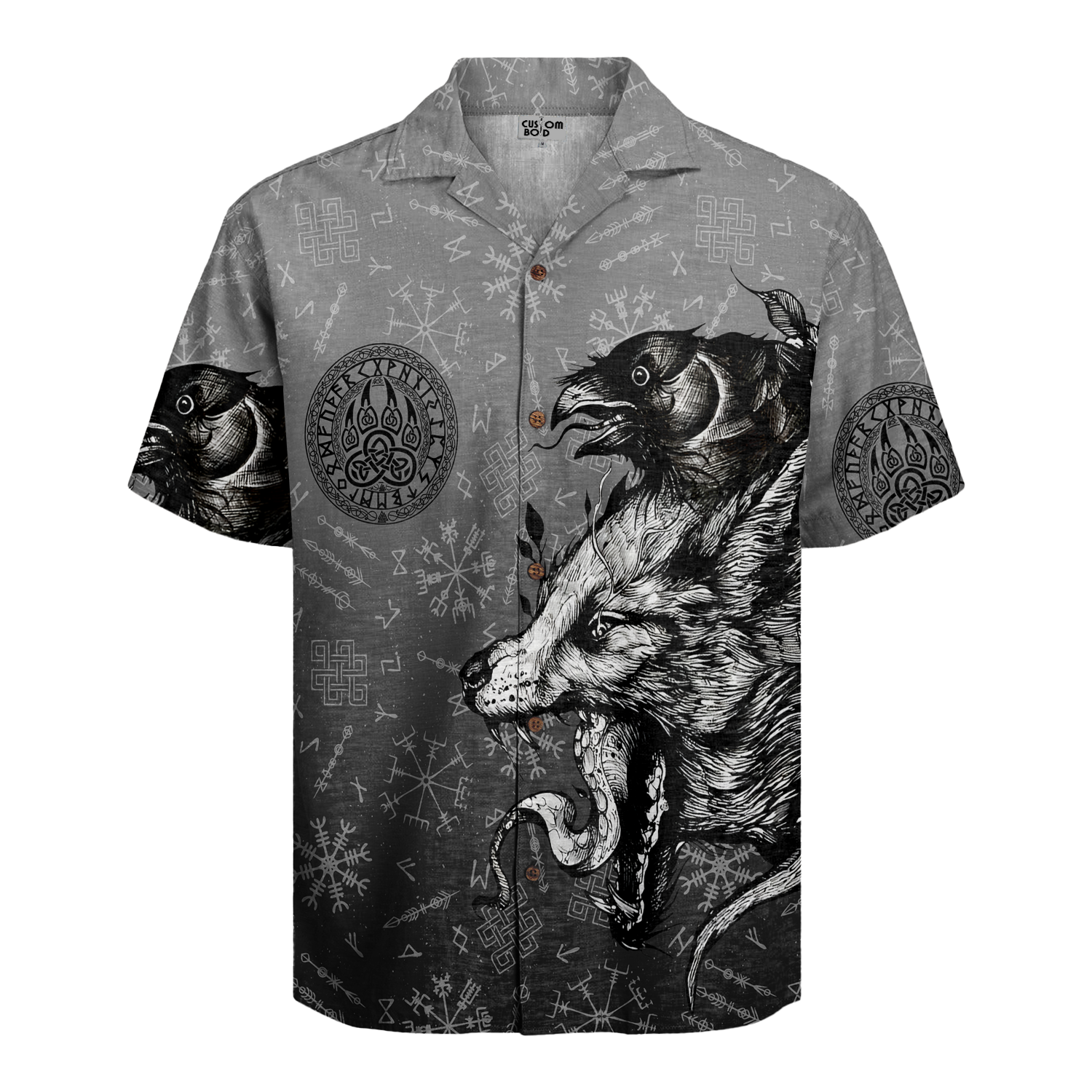 Norse Beast Fury Linen Short Sleeve Shirt