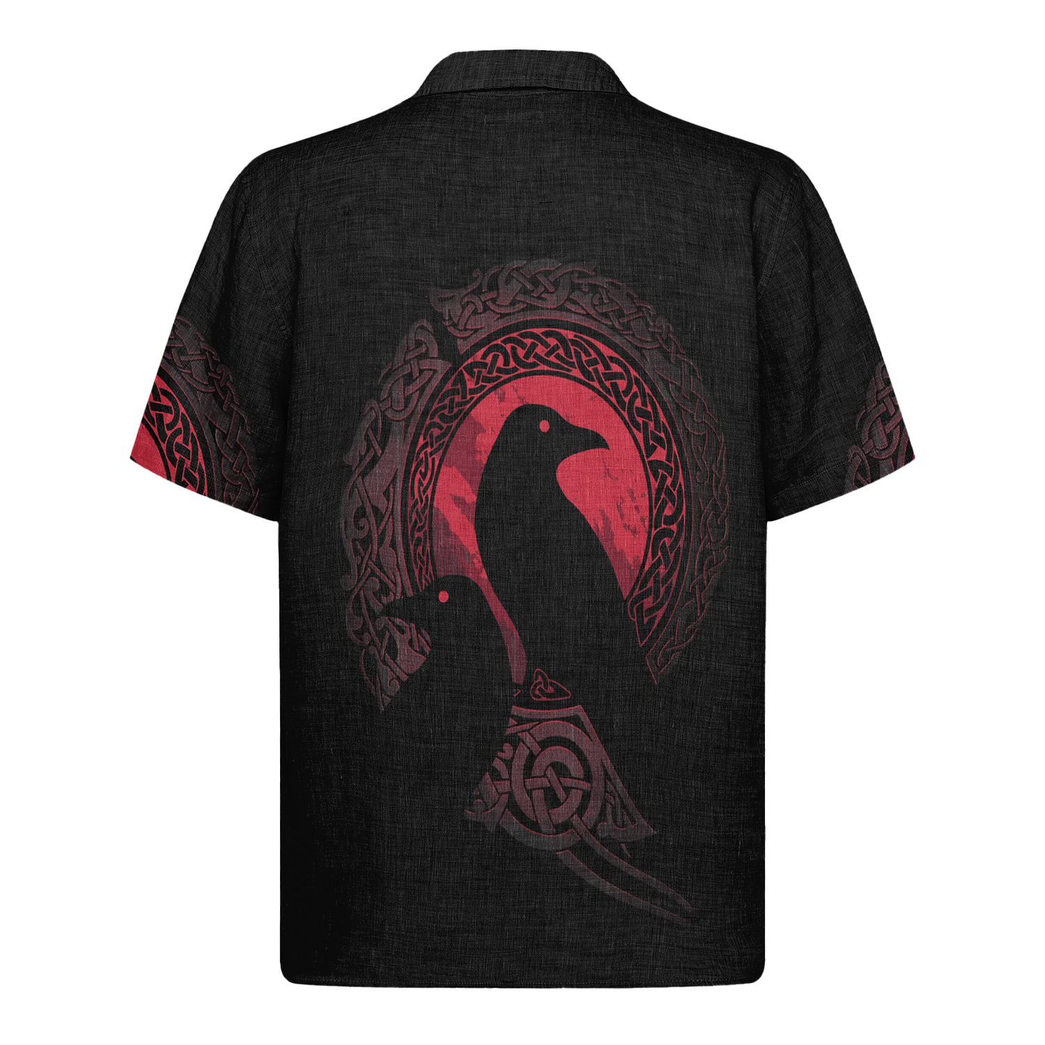 Huginn & Muninn Red Linen Short Sleeve Shirt