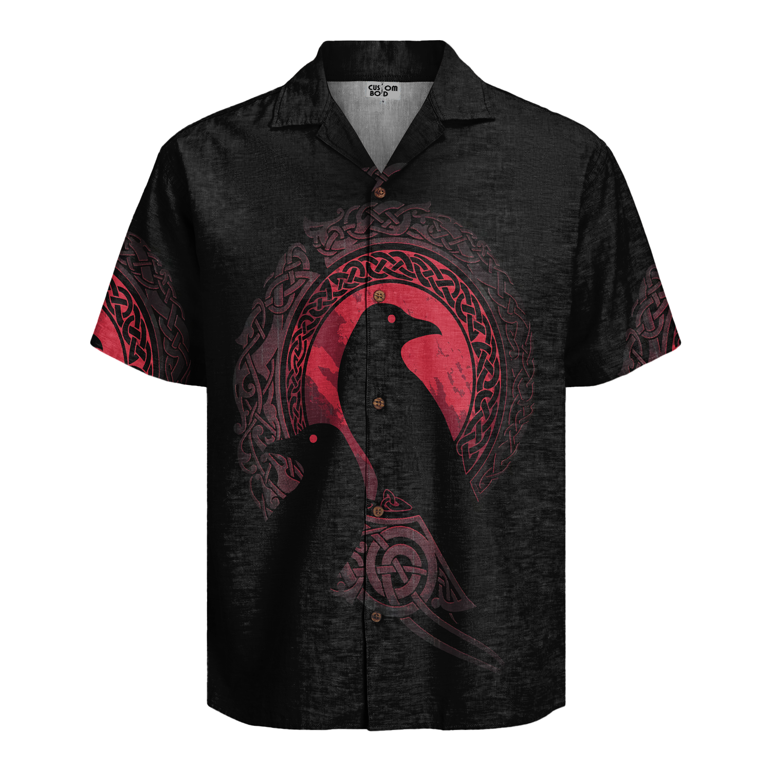 Huginn & Muninn Red Linen Short Sleeve Shirt