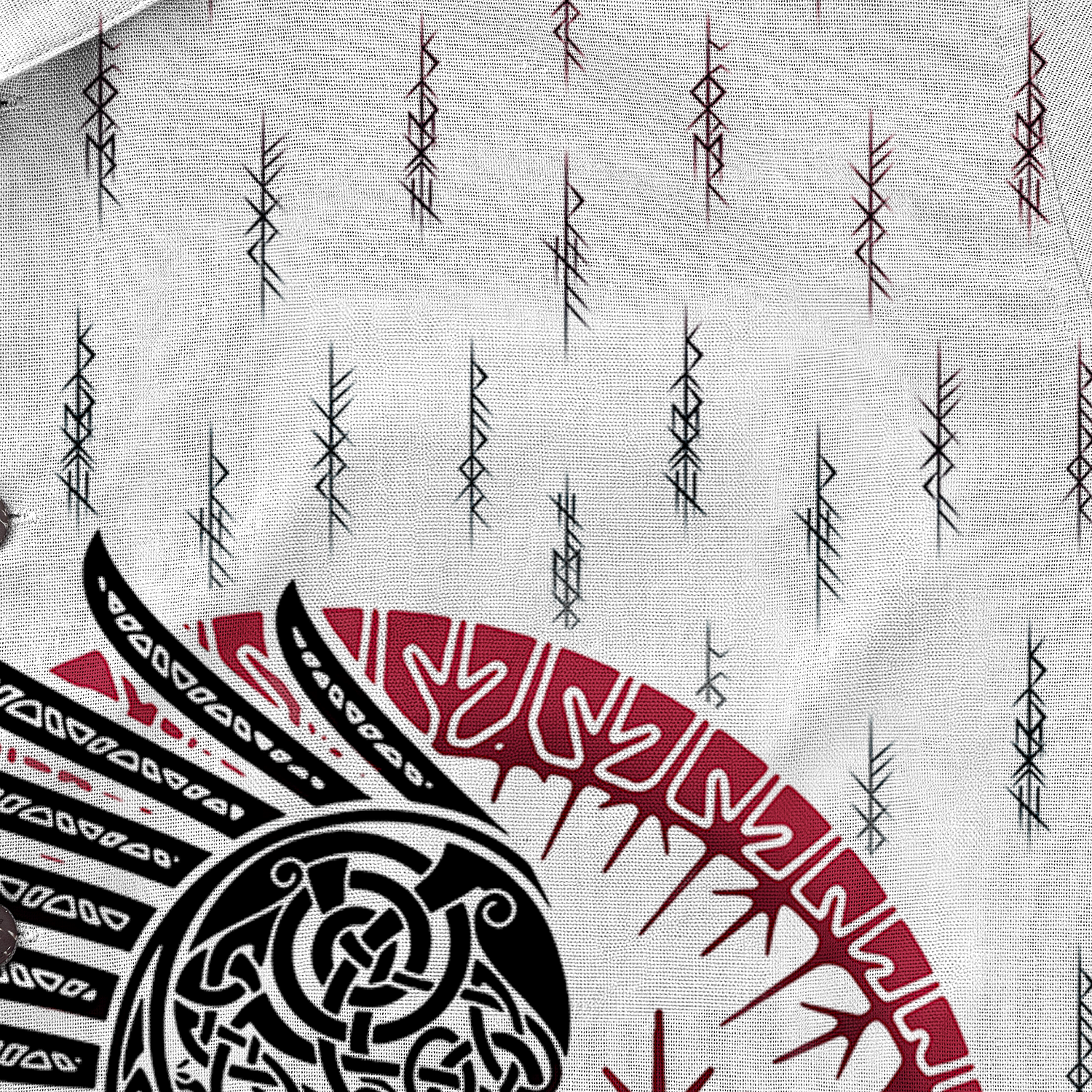 Huginn & Muninn's Red Omen Linen Short Sleeve Shirt