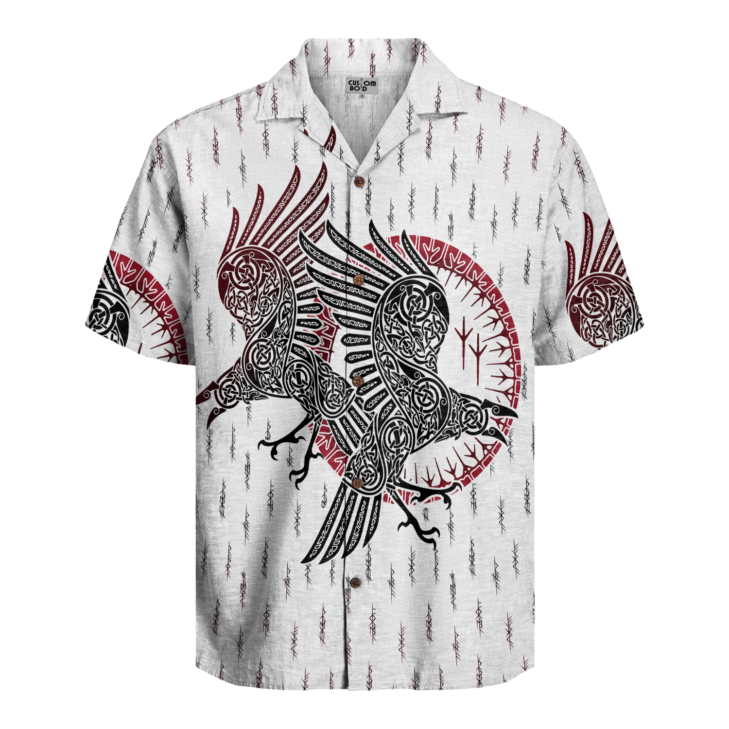 Huginn & Muninn's Red Omen Linen Short Sleeve Shirt