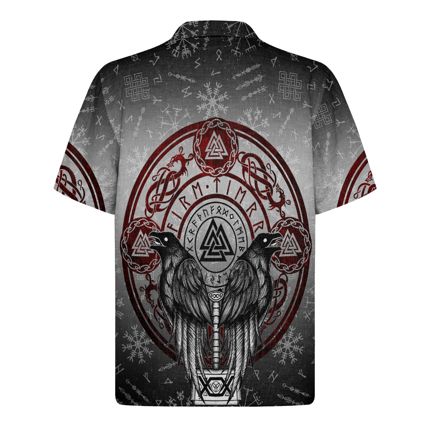 Runic Raven Lore Linen Short Sleeve Shirt