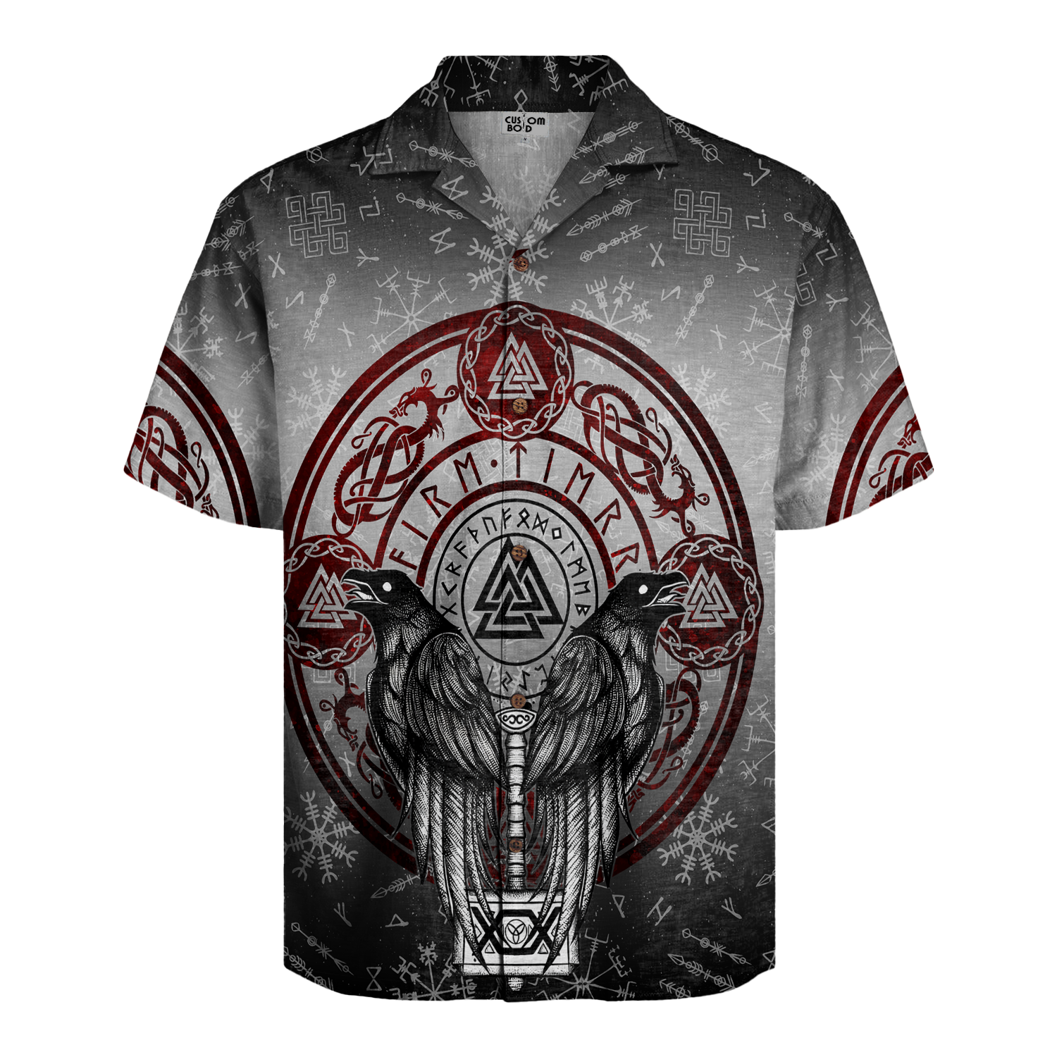 Runic Raven Lore Linen Short Sleeve Shirt