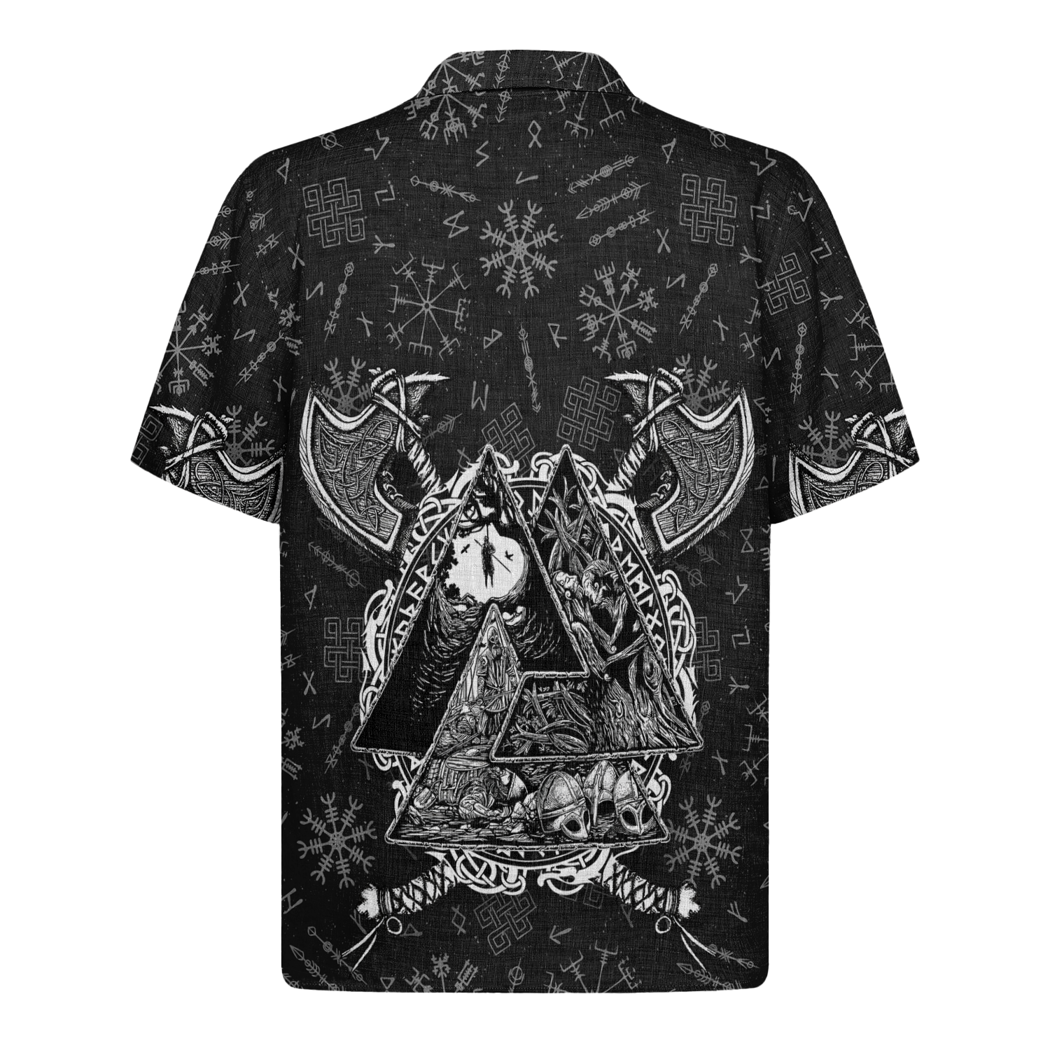 Viking Axe Lore Linen Short Sleeve Shirt