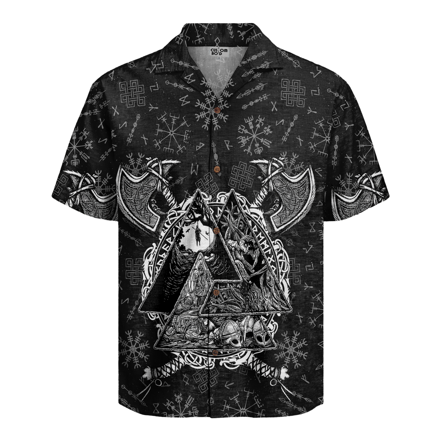 Viking Axe Lore Linen Short Sleeve Shirt