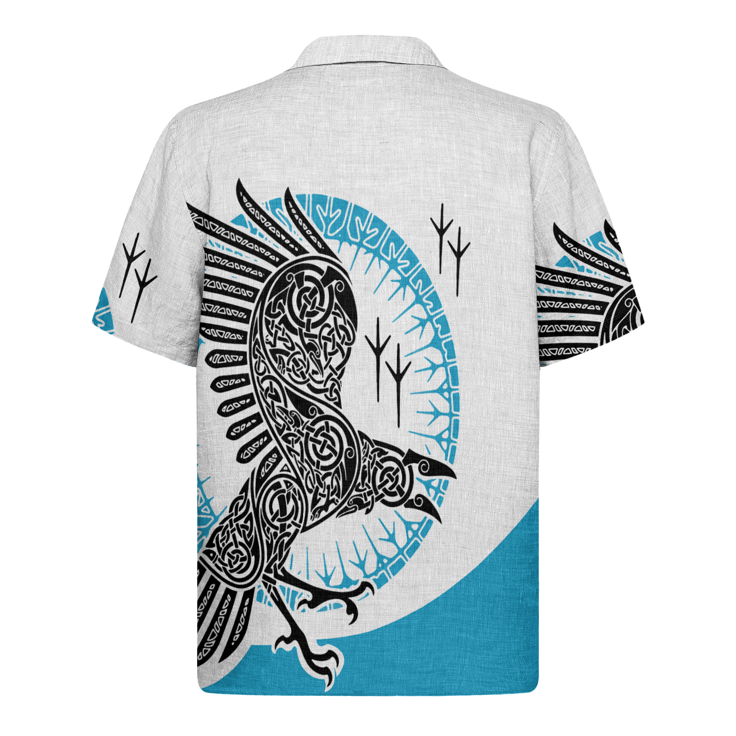 Viking Spirit Raven Linen Short Sleeve Shirt