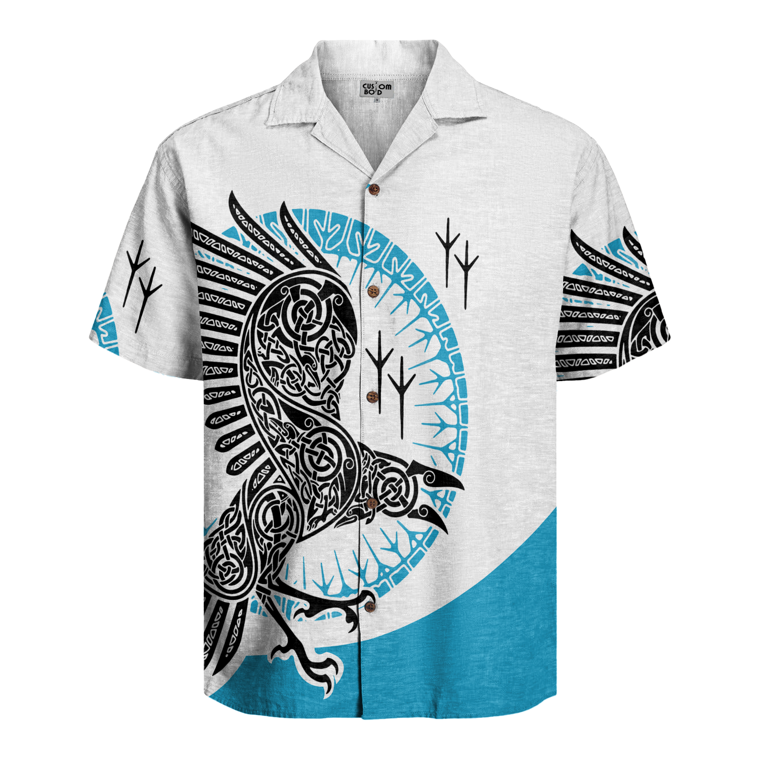 Viking Spirit Raven Linen Short Sleeve Shirt