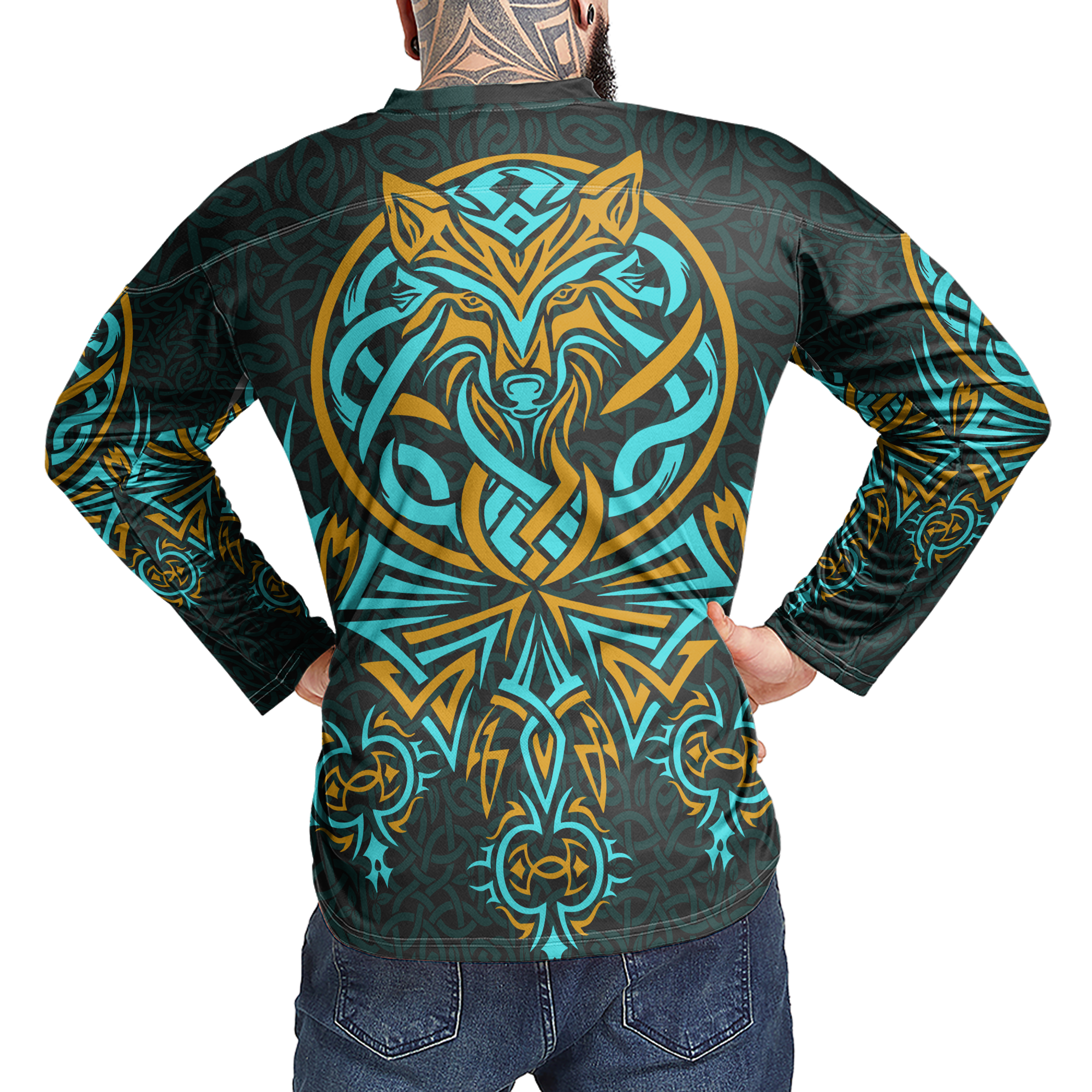 Wolf Spirit Custom Name Viking Laced Jersey