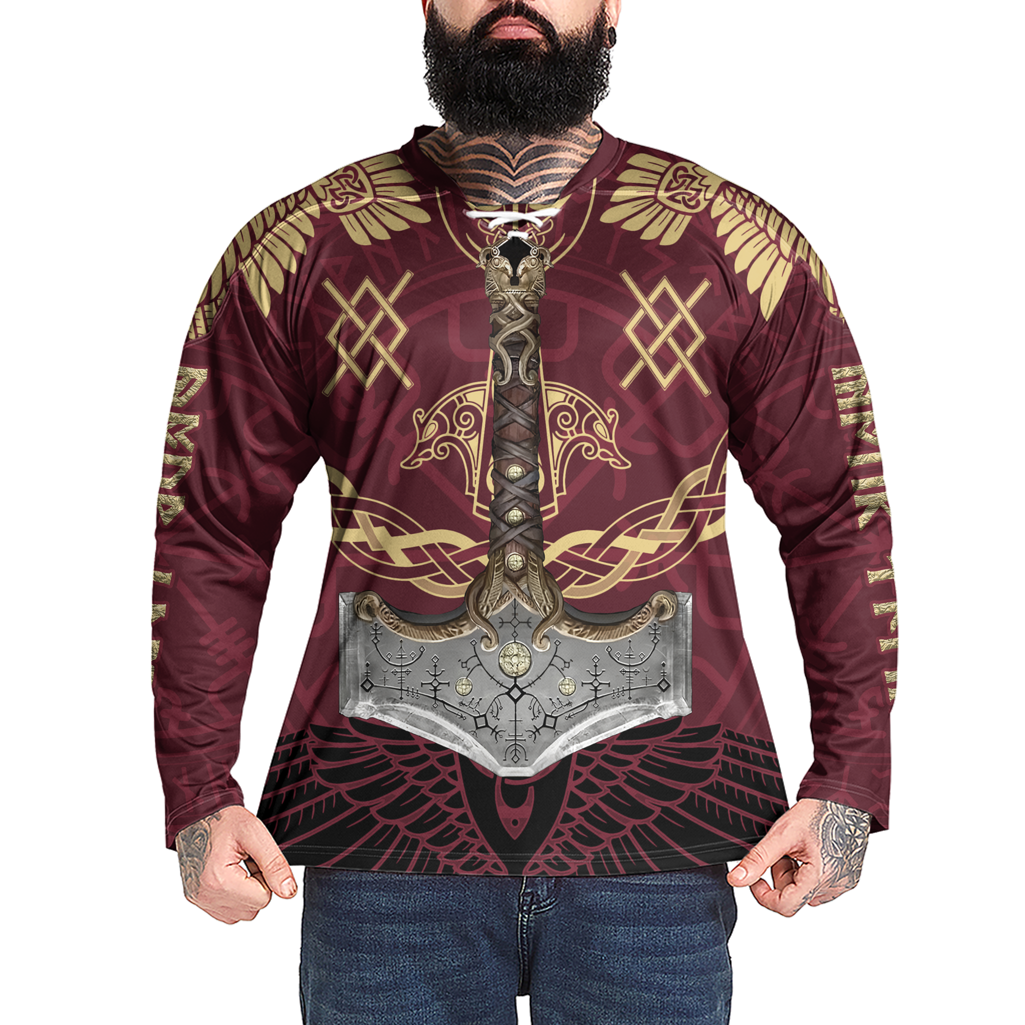 Sword Of Valor Custom Name Viking Laced Jersey