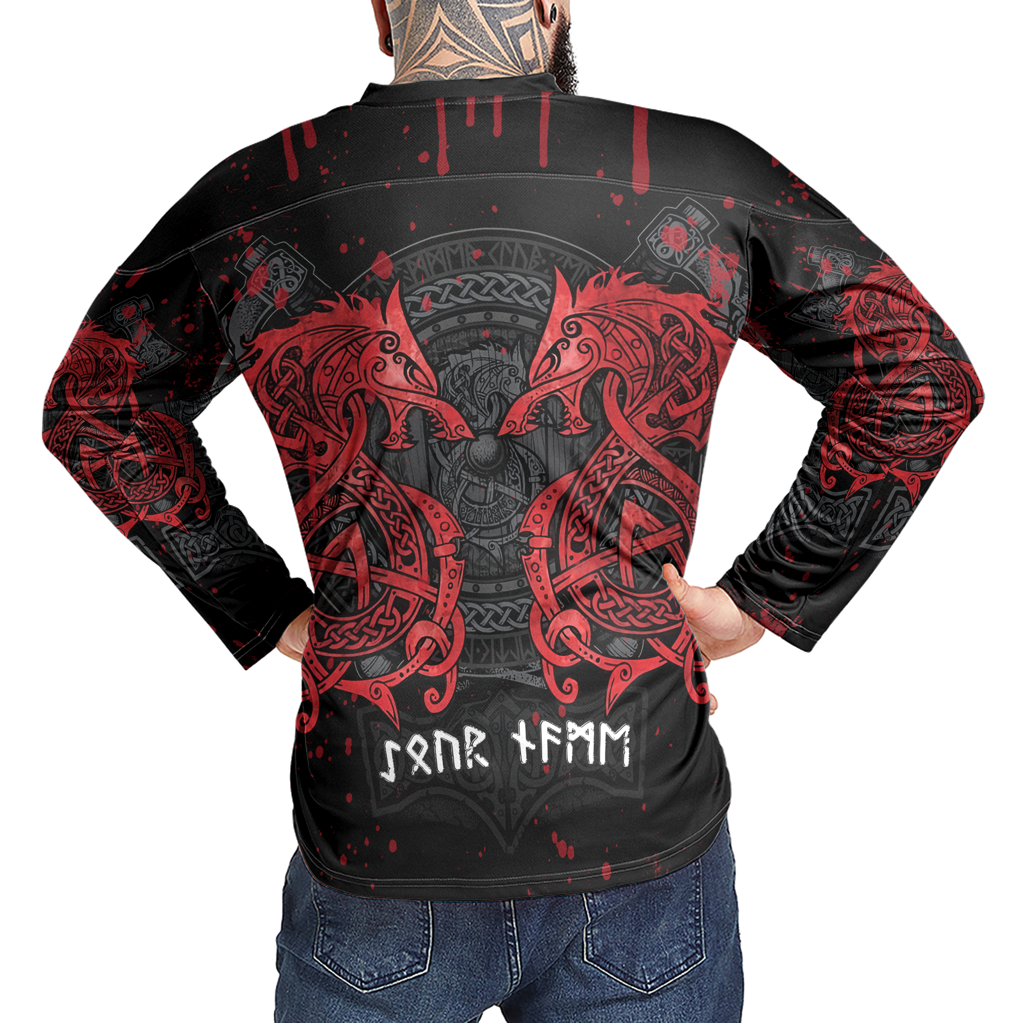 Viking Fenrir - Monstrous Wolf Custom Name Viking Laced Jersey