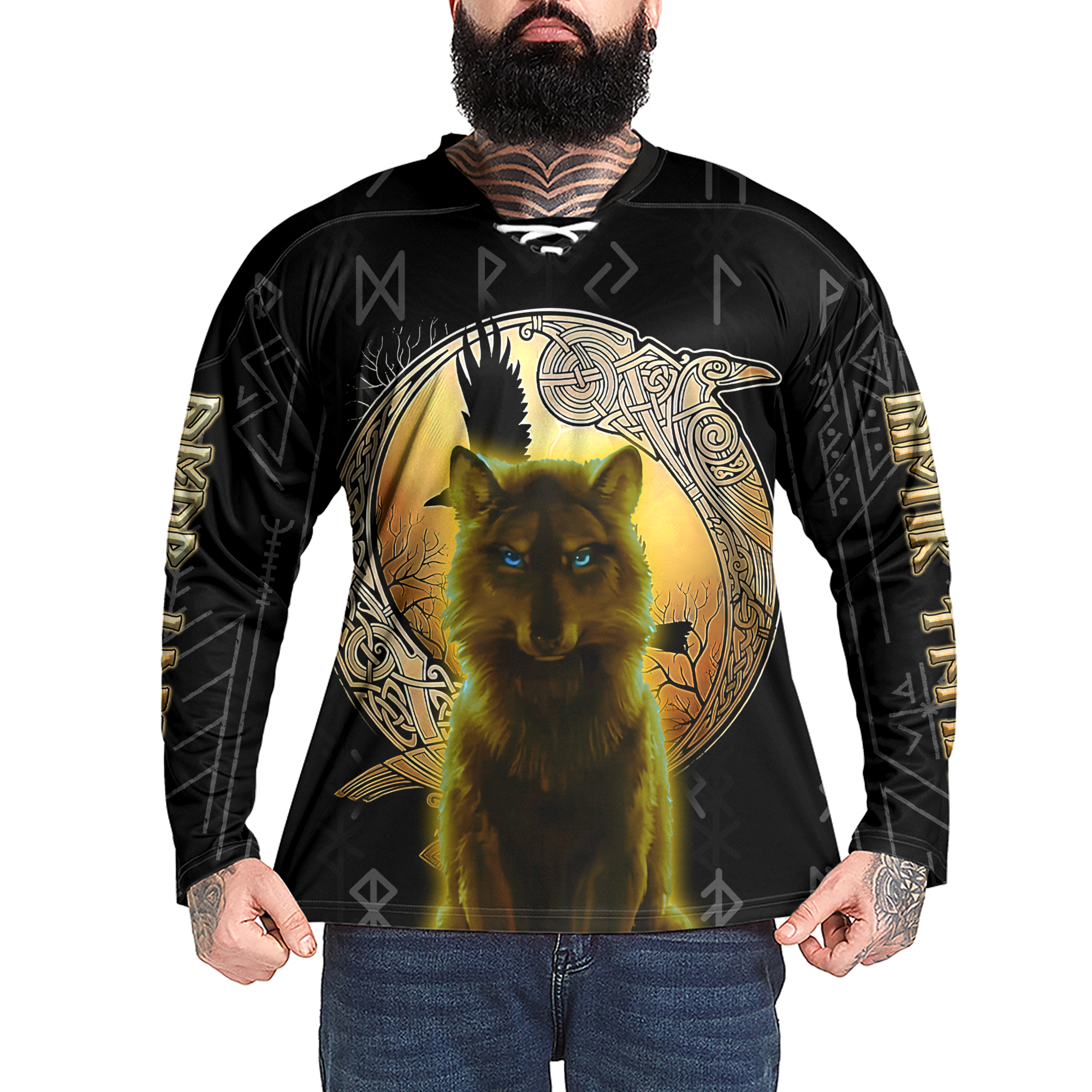 Sun Wolf Custom Name Viking Laced Jersey