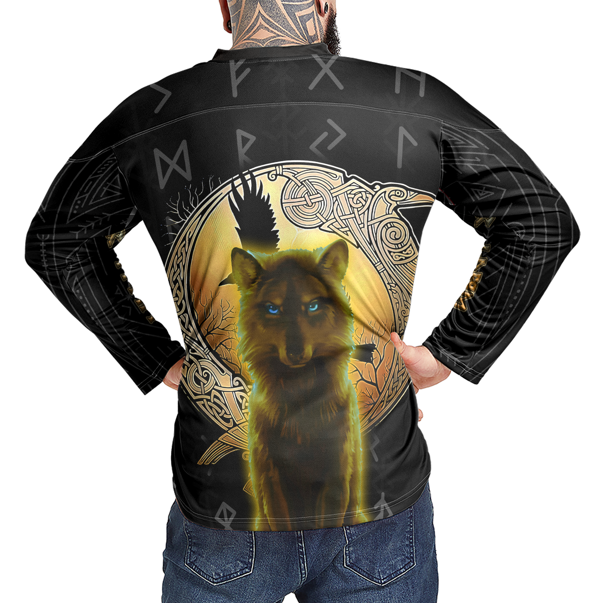 Sun Wolf Custom Name Viking Laced Jersey