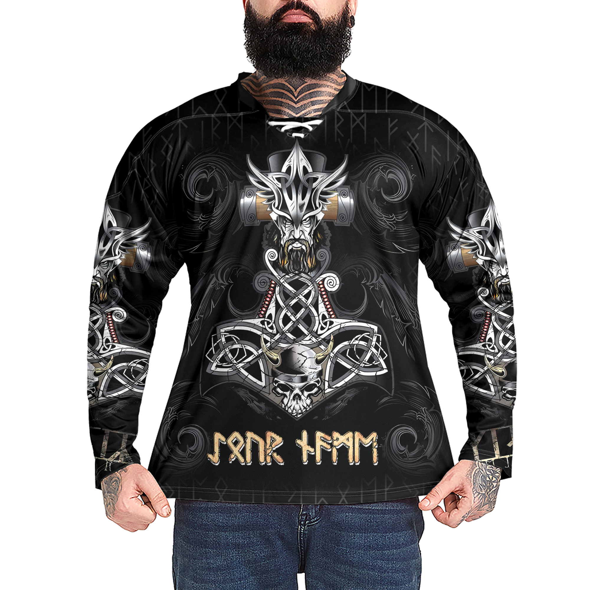 Wrath of Mjolnir Custom Name Viking Laced Jersey